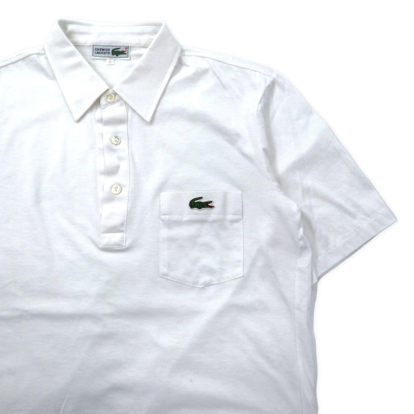 CHEMISE LACOSTE 90年代 ポロシャツ 3 ホワイト コットン ワンポイントロゴ