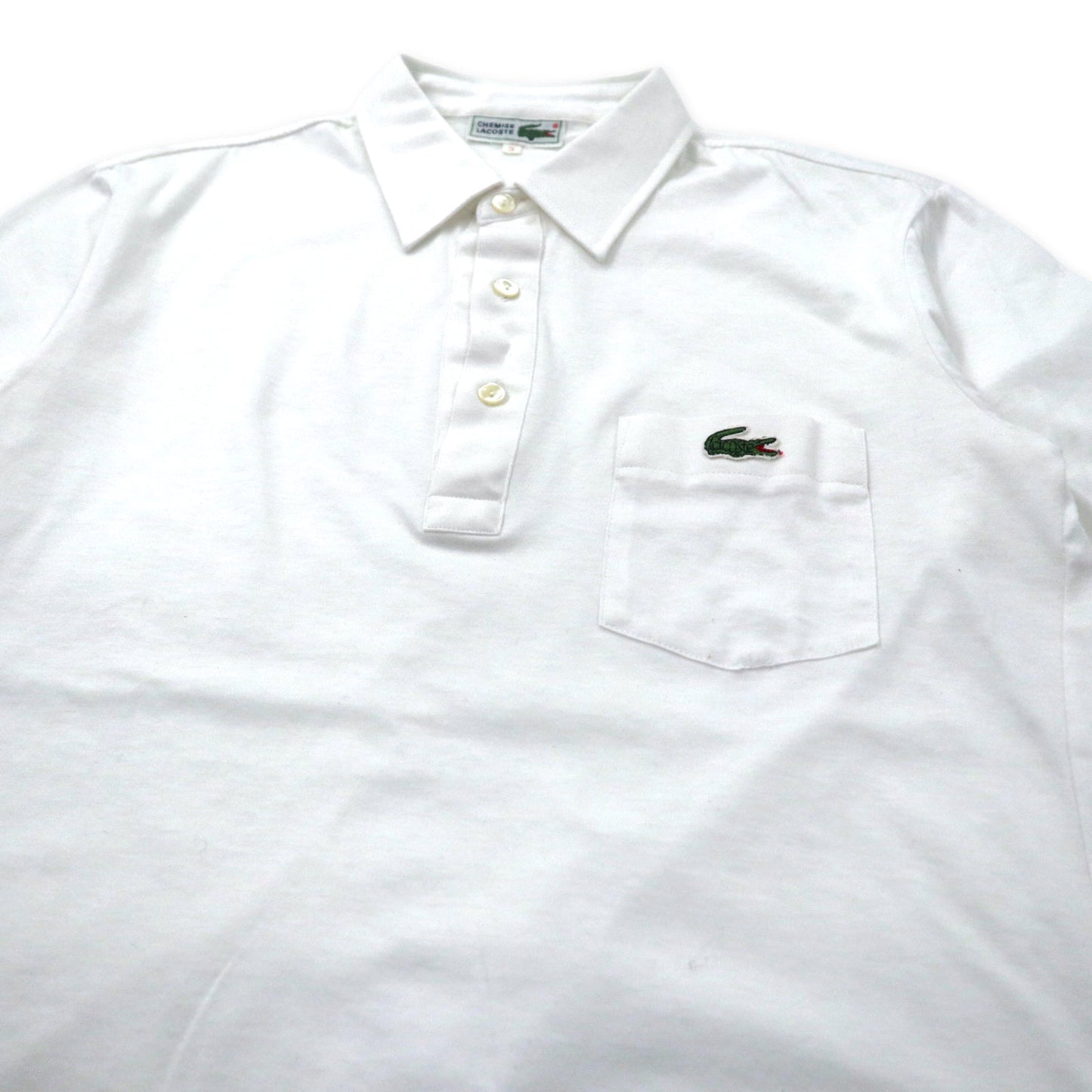 CHEMISE LACOSTE 90年代 ポロシャツ 3 ホワイト コットン ワンポイントロゴ