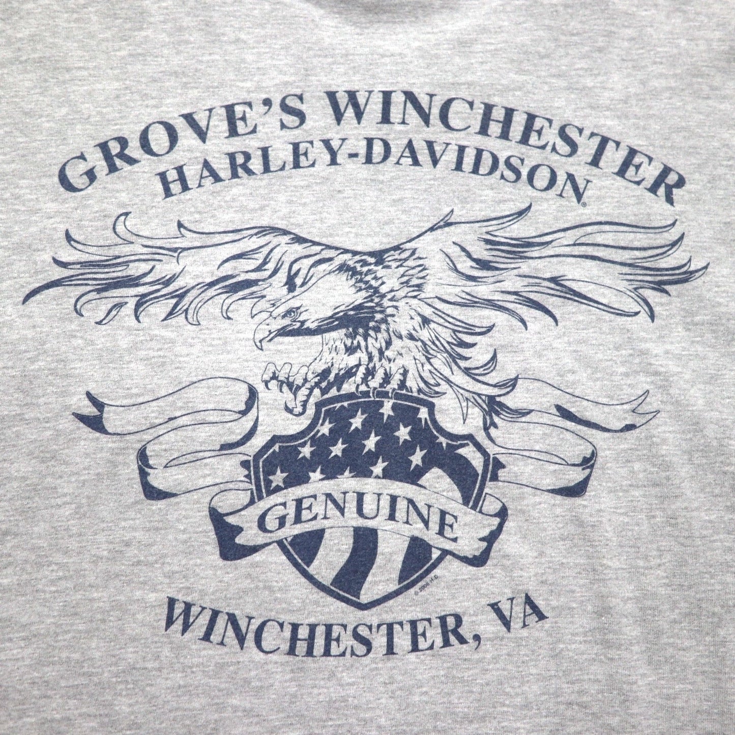 HARLEY DAVIDSON 00年代 両面プリント Tシャツ 2XL ビッグサイズ グレー コットン WINCHESTER