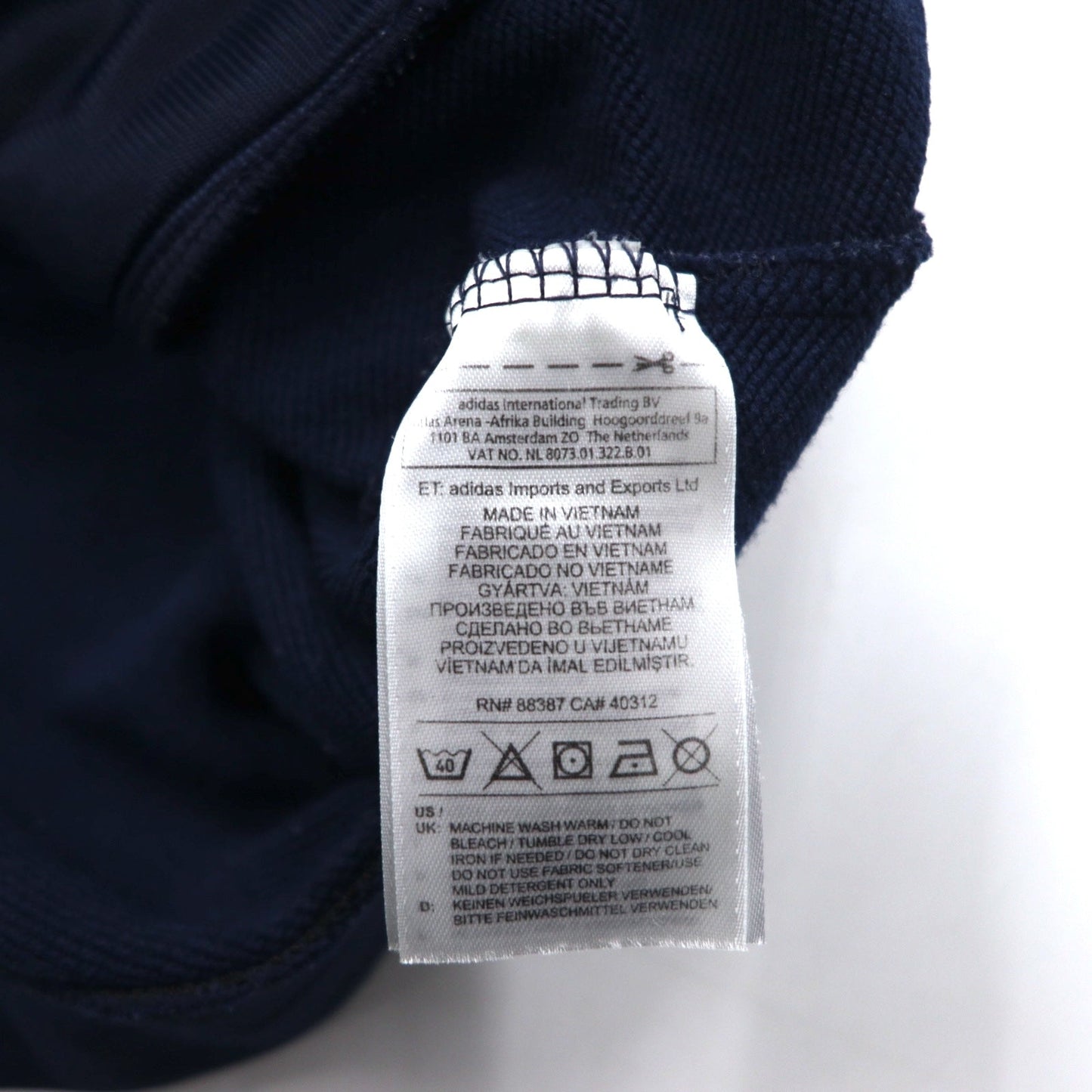 adidas スタンドカラートラックジャケット ジャージ 2XL バイカラー ネイビー グレー ポリエステル 3ストライプ