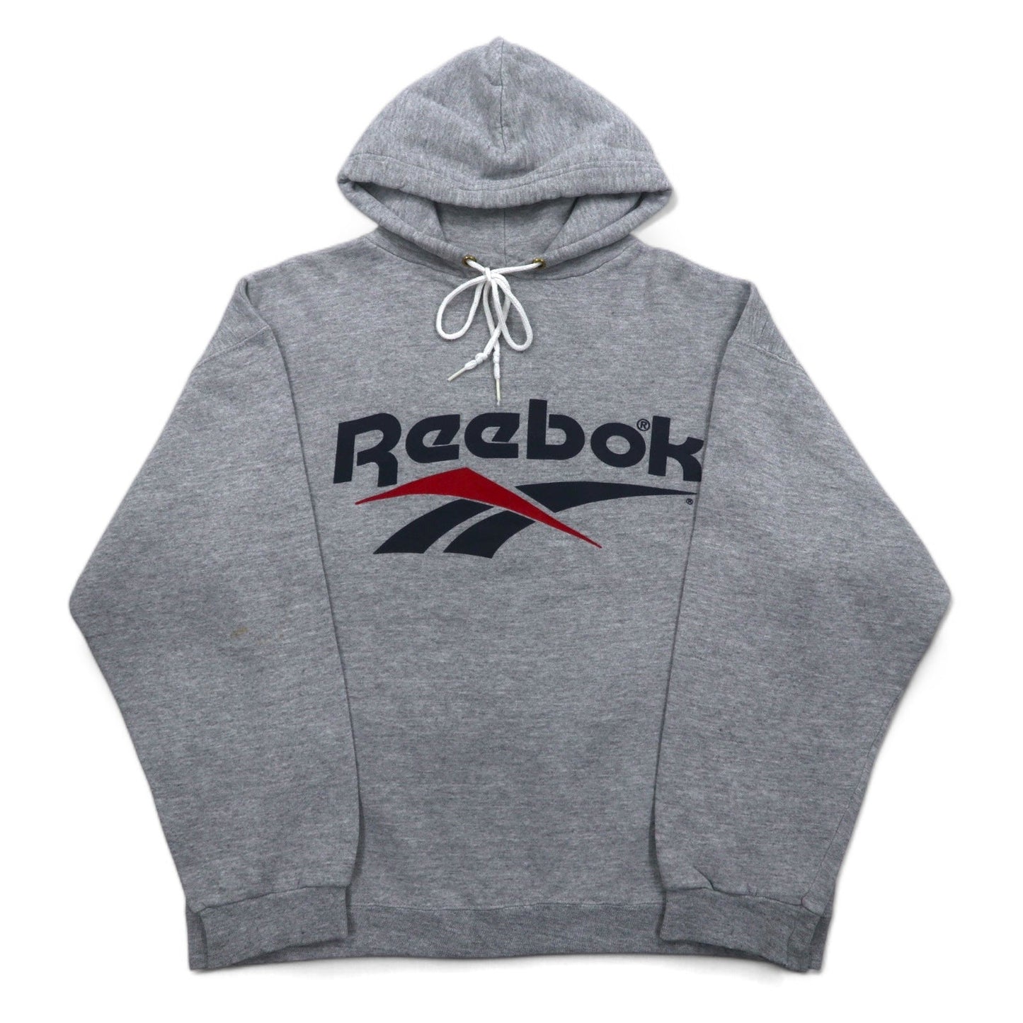 Reebok 90年代 USA製 ベクターロゴ プルオーバー パーカー M グレー コットン
