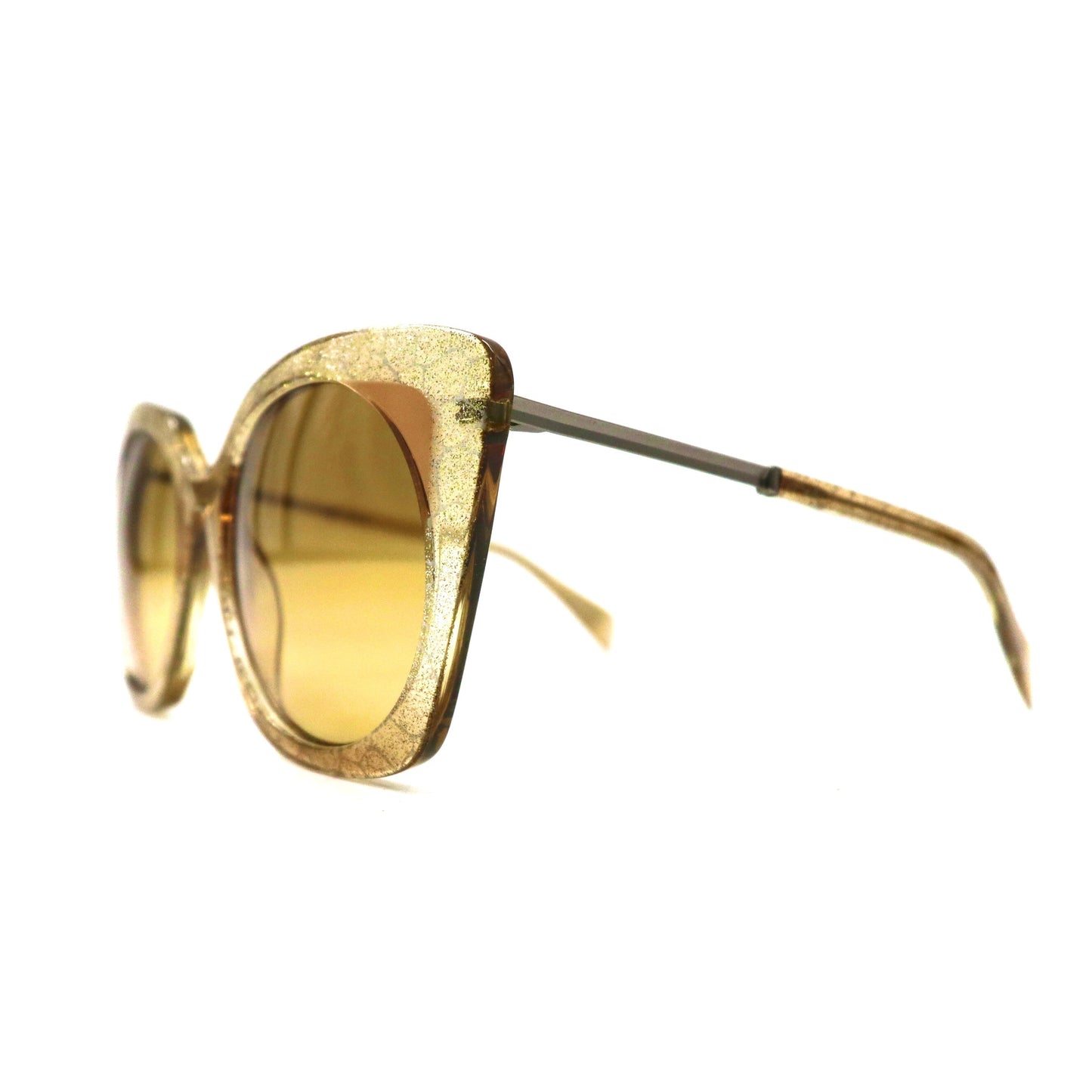 Yohji Yamamoto サングラス キャットアイ イエロー ゴールド グリッター YY5018 180 54-20 145 CAT2 フランス製