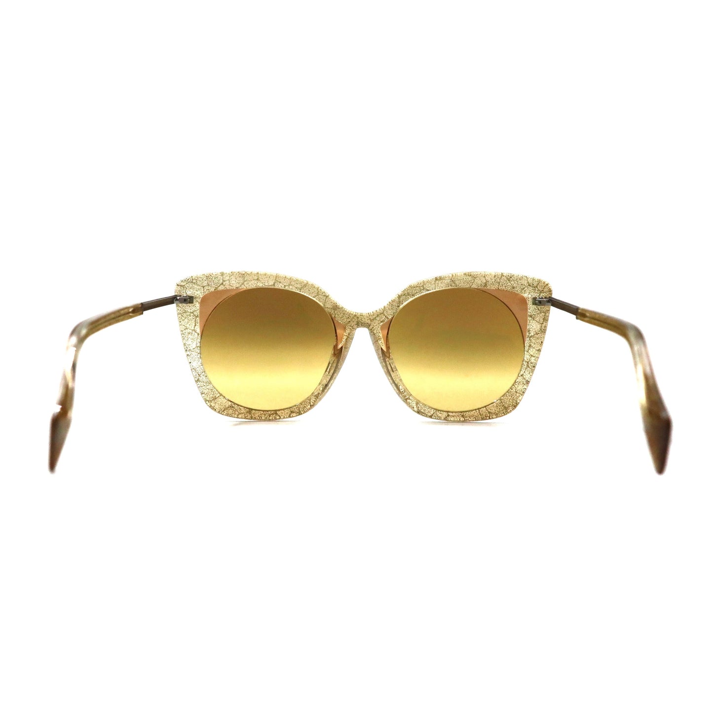 Yohji Yamamoto サングラス キャットアイ イエロー ゴールド グリッター YY5018 180 54-20 145 CAT2 フランス製