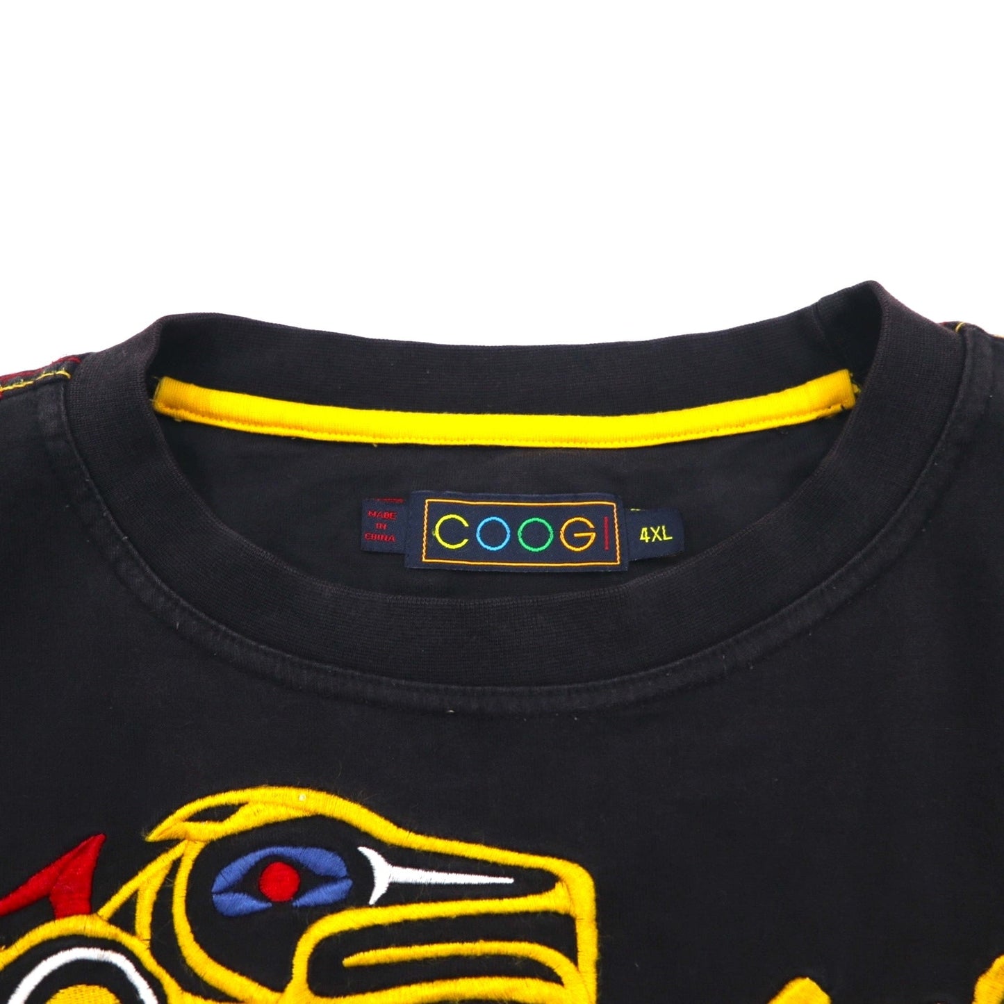 COOGI 90年代 刺繍 Tシャツ 4XL ビッグサイズ ブラック コットン