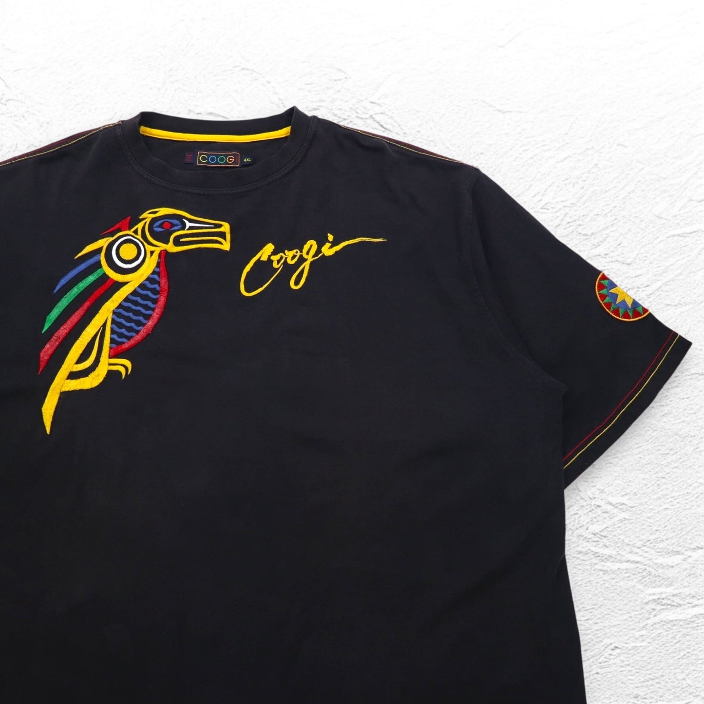 COOGI 90年代 刺繍 Tシャツ 4XL ビッグサイズ ブラック コットン