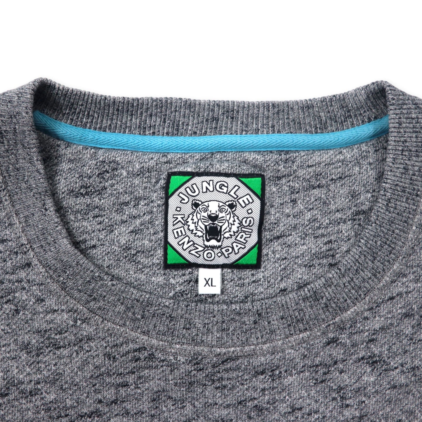 KENZO JUNGLE タイガー スウェットシャツ XL グレー コットン ロゴ刺繍 F55 5SW001 ポルトガル製