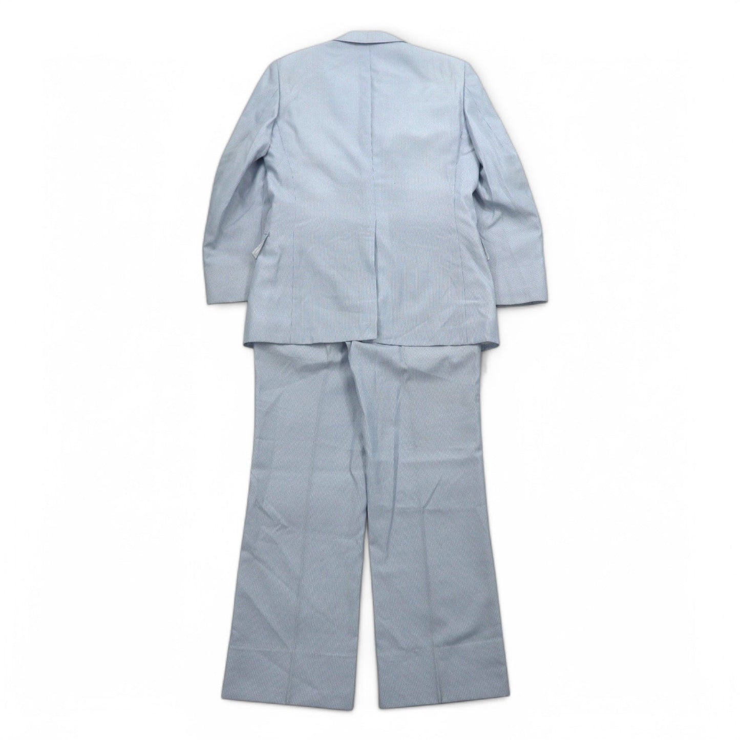 Vintage 90s Japan Made Traditional Suit Mr. SANYO シアサッカー 2B スーツ セットアップ S ブルー ストライプ ワイド