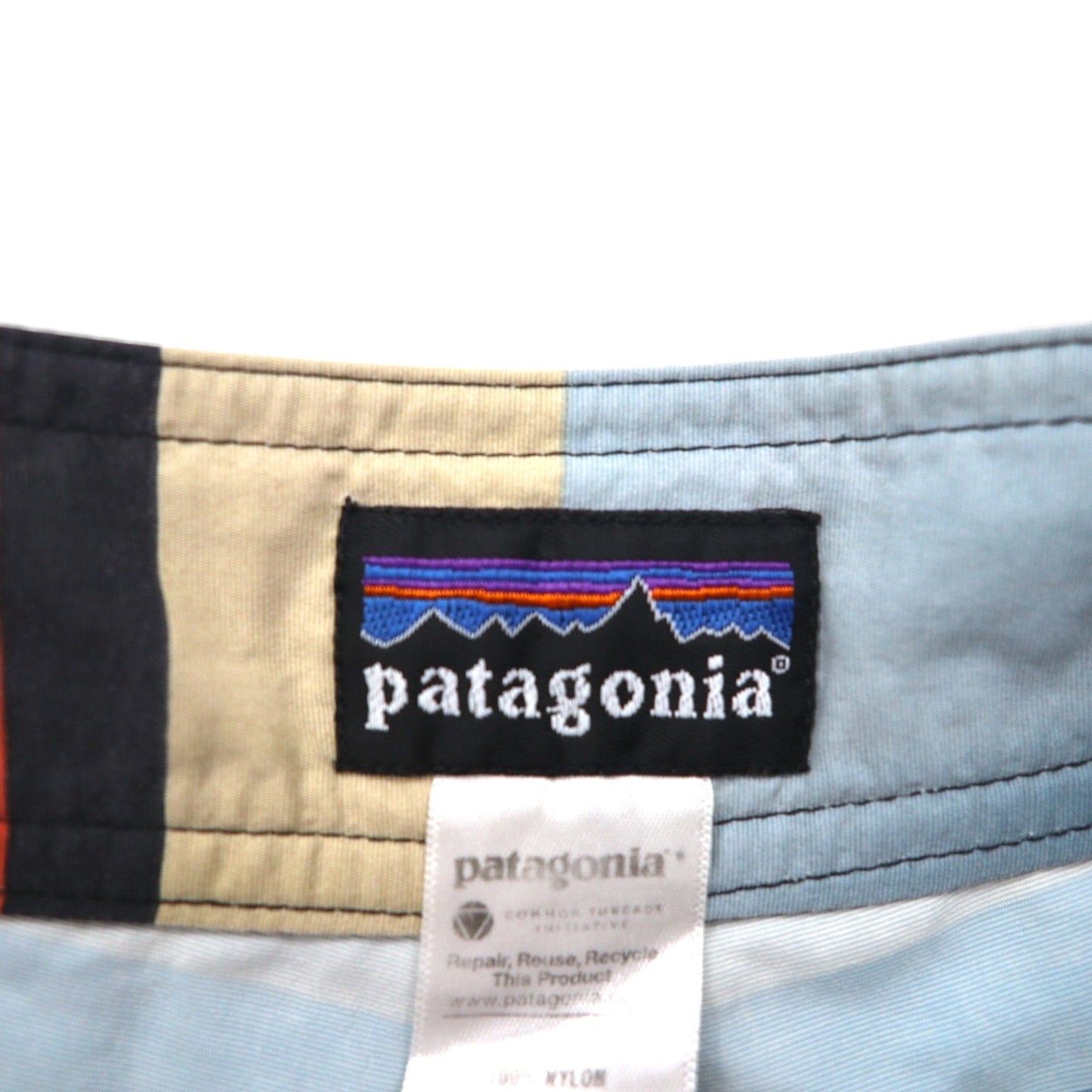 patagonia ウェーブフェアラー ボードショーツ ハーフパンツ WAVEFARER BOARD SHORTS ショートパンツ M マルチカラー ボーダー ナイロン 86556