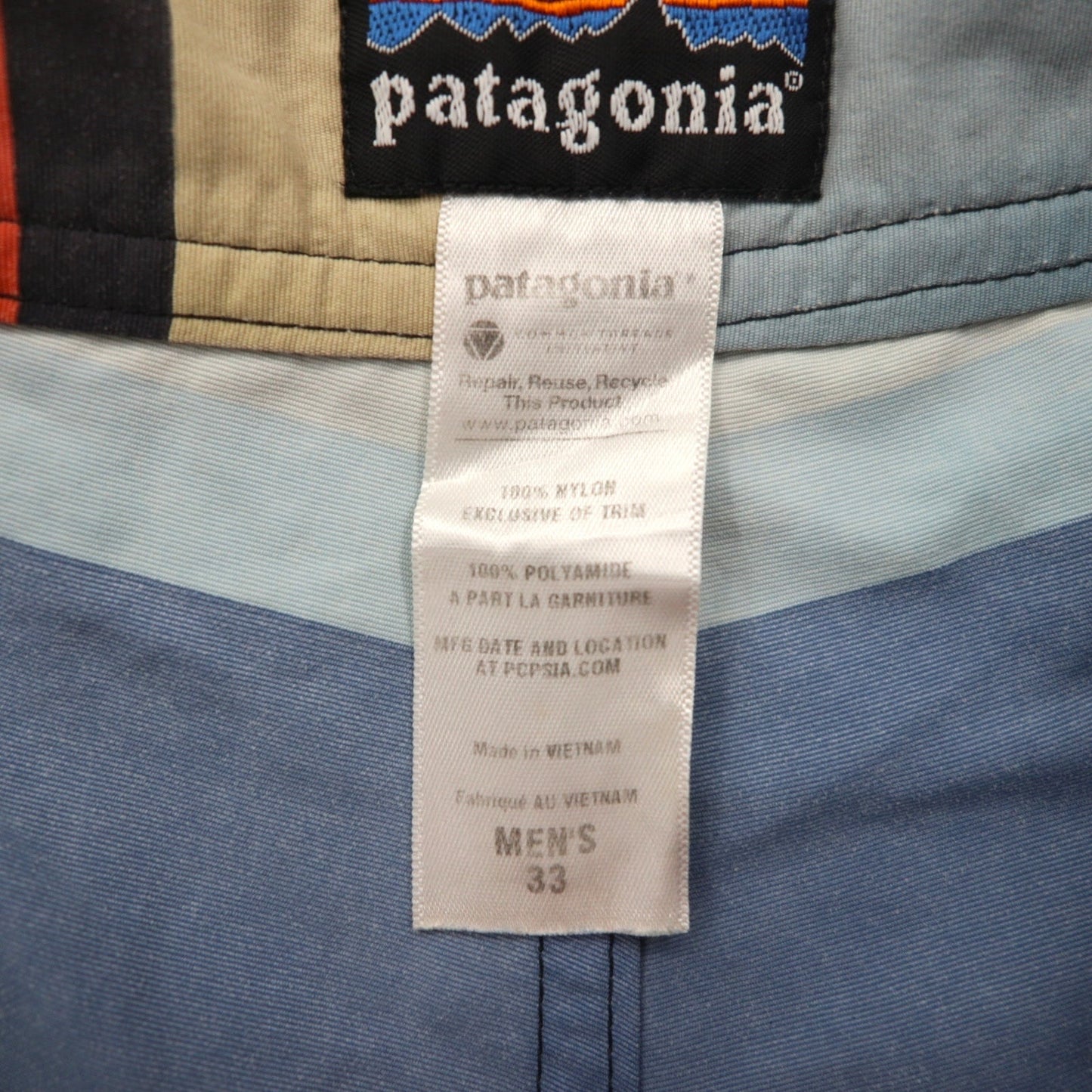 patagonia ウェーブフェアラー ボードショーツ ハーフパンツ WAVEFARER BOARD SHORTS ショートパンツ M マルチカラー ボーダー ナイロン 86556