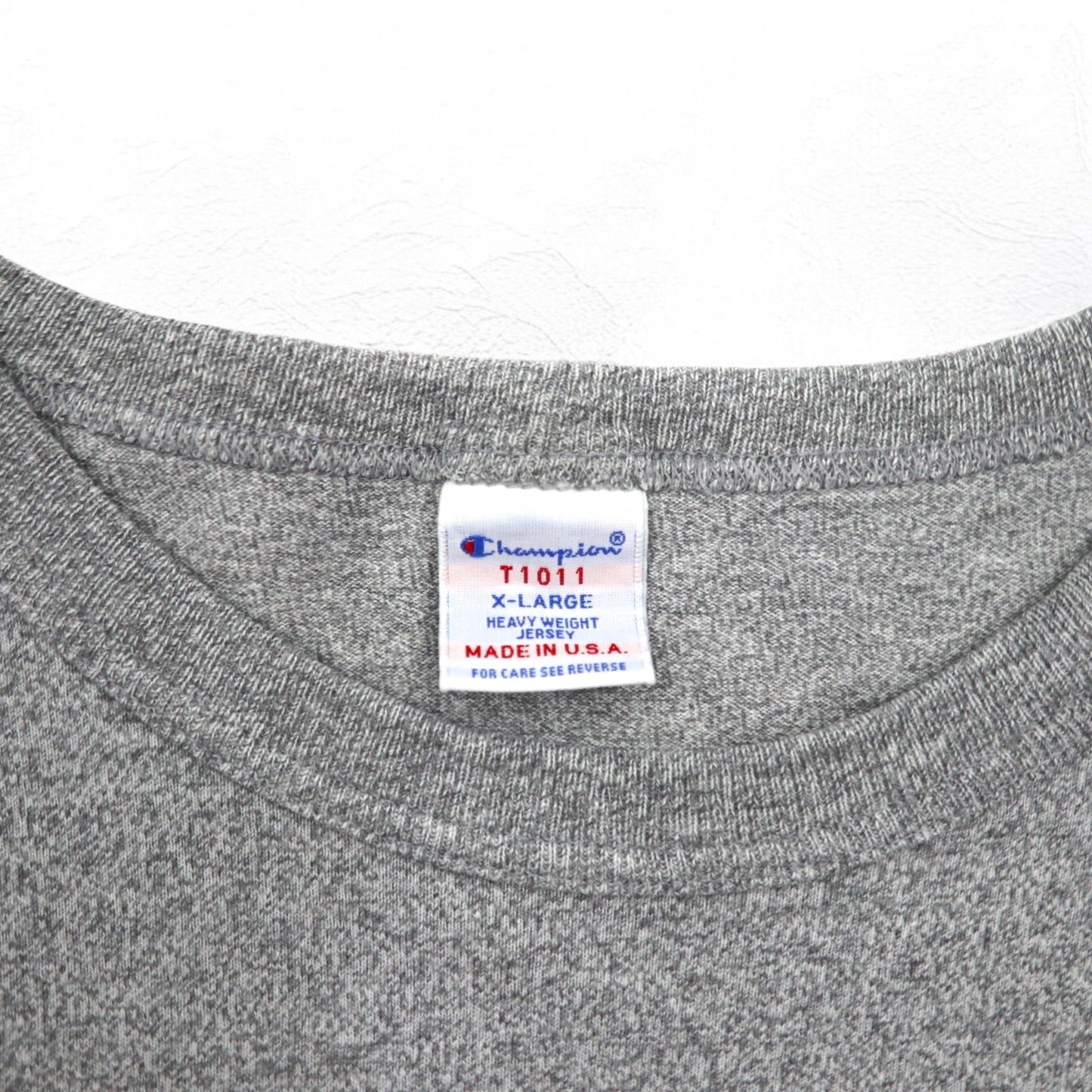 Champion USA製 ヘビーウェイト HEAVY WEIGHT JERSEY Tシャツ XL グレー T1011 刺繍タグ