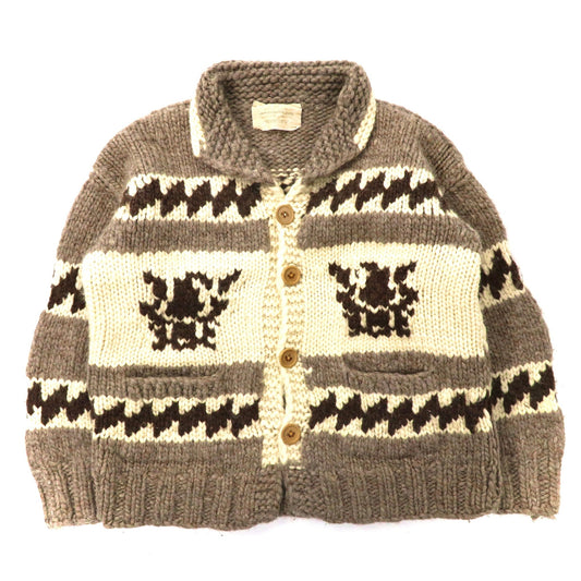 FRON ENTERPRISES カウチンセーター L ブラウン ウール ネイティブカナディアン カナダ製