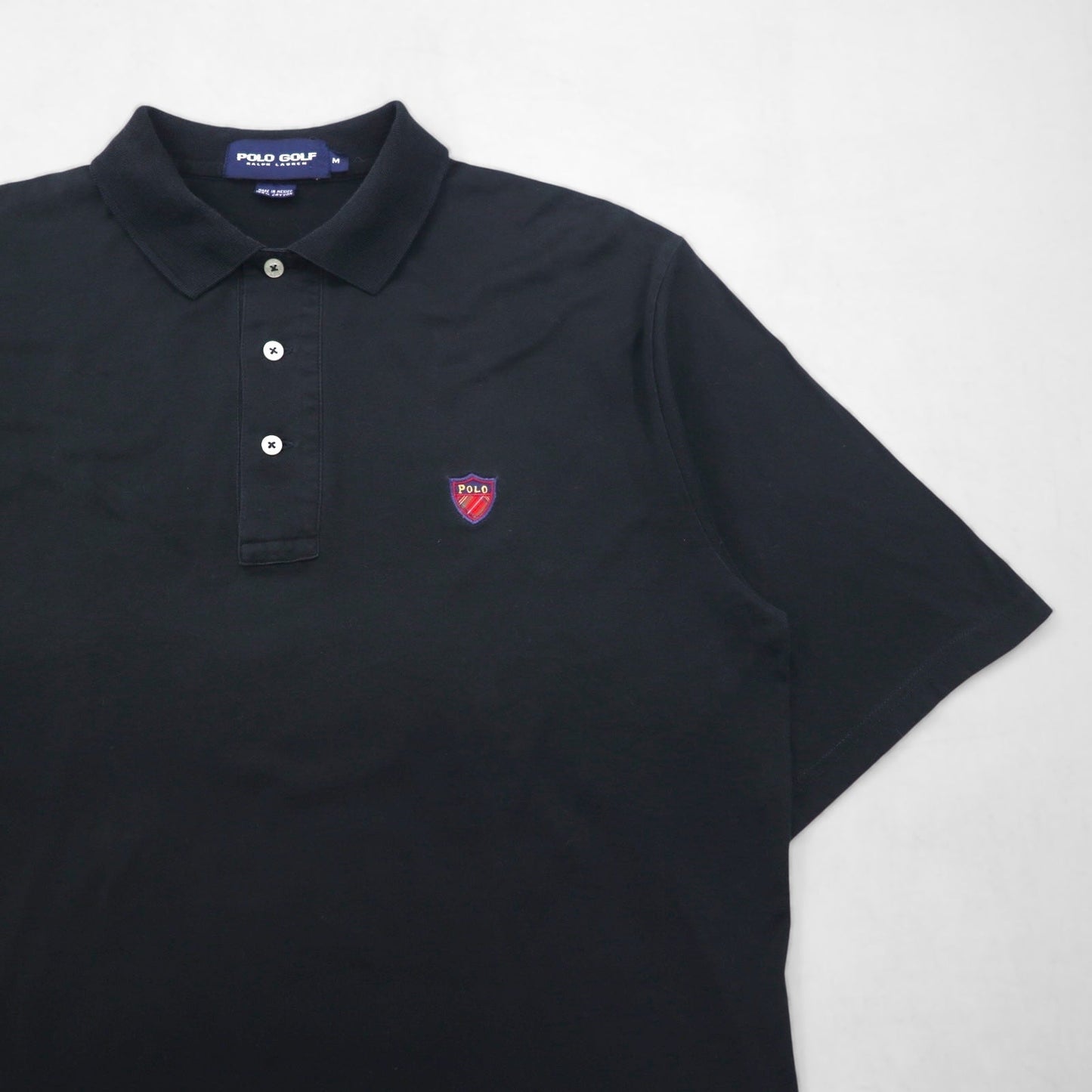 POLO GOLF RALPH LAUREN 90年代 ポロシャツ M ブラック コットン ワンポイントロゴ メキシコ製