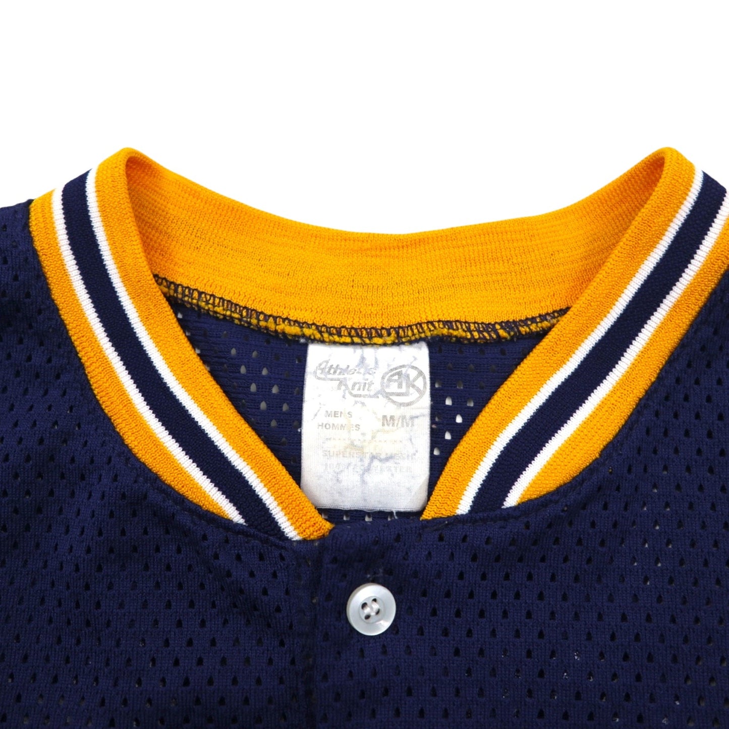 Athletic Knit 90年代 メッシュ ゲームシャツ M ネイビー NCAA Whitman カレッジ ナンバリング ヘンリーネック
