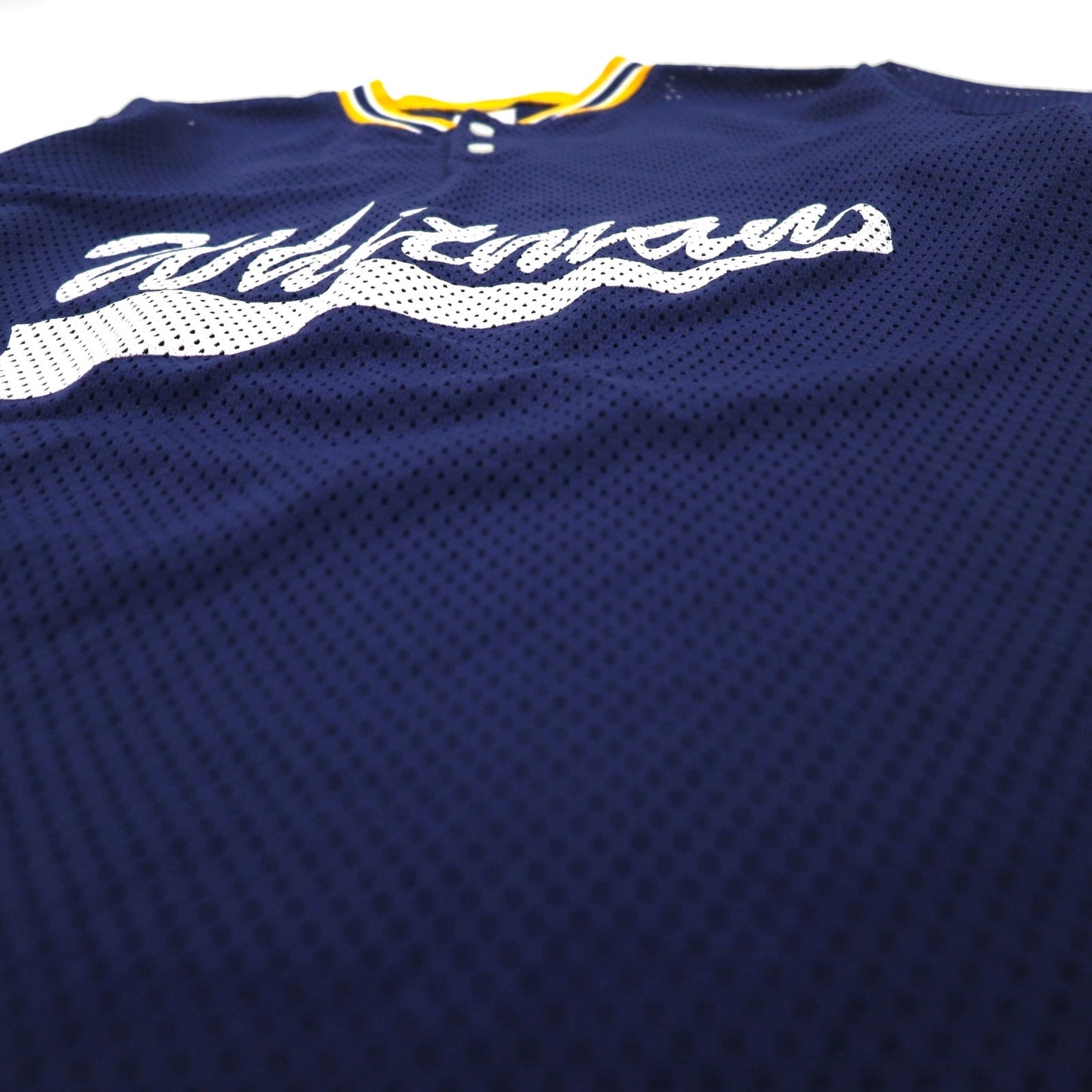 Athletic Knit 90年代 メッシュ ゲームシャツ M ネイビー NCAA Whitman カレッジ ナンバリング ヘンリーネック