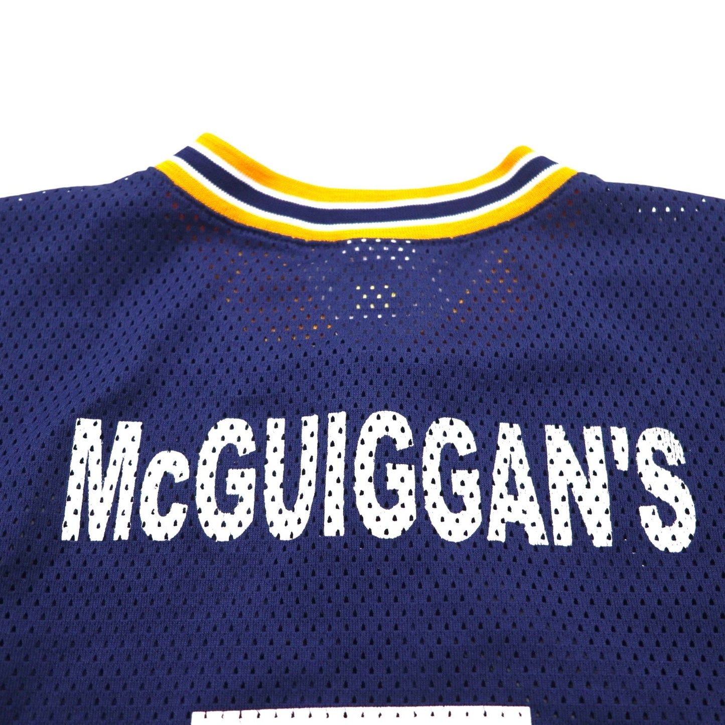 Athletic Knit 90年代 メッシュ ゲームシャツ M ネイビー NCAA Whitman カレッジ ナンバリング ヘンリーネック