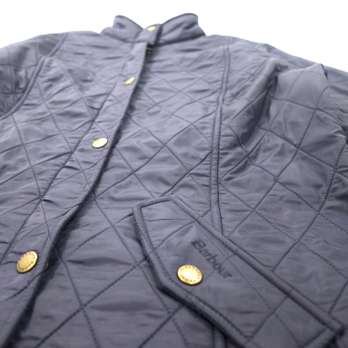 Barbour キルティングジャケット 40 ネイビー ポリエステル キャバルリー ポーラー 3ワラント