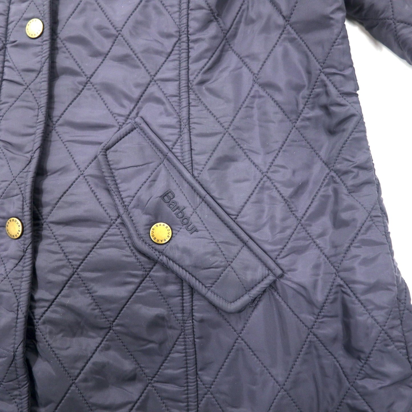 Barbour キルティングジャケット 40 ネイビー ポリエステル キャバルリー ポーラー 3ワラント