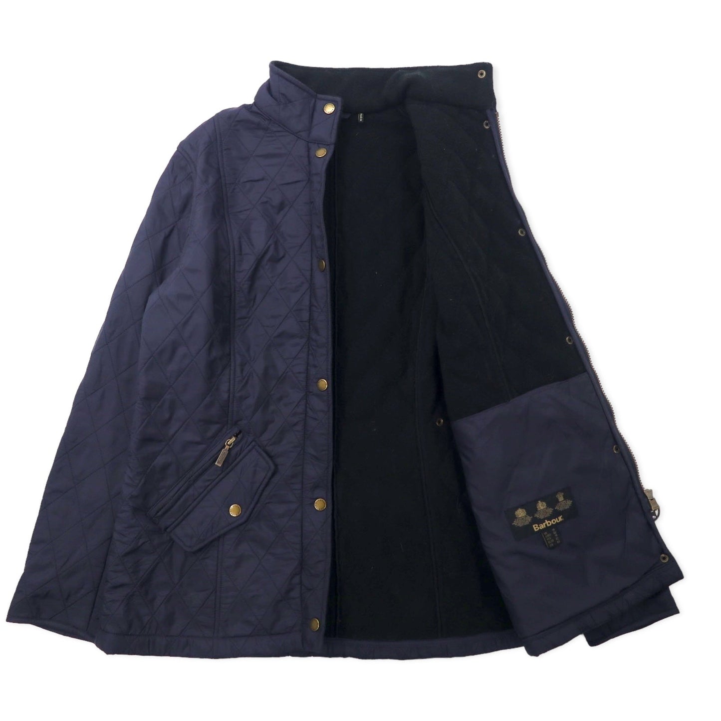 Barbour キルティングジャケット 40 ネイビー ポリエステル キャバルリー ポーラー 3ワラント