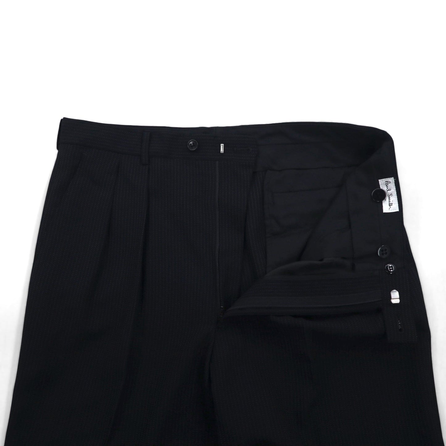 Paul Smith 90年代 3B スーツ セットアップ XL ブラック バーズアイ LANIFICIO FINTES イタリア生地 日本製