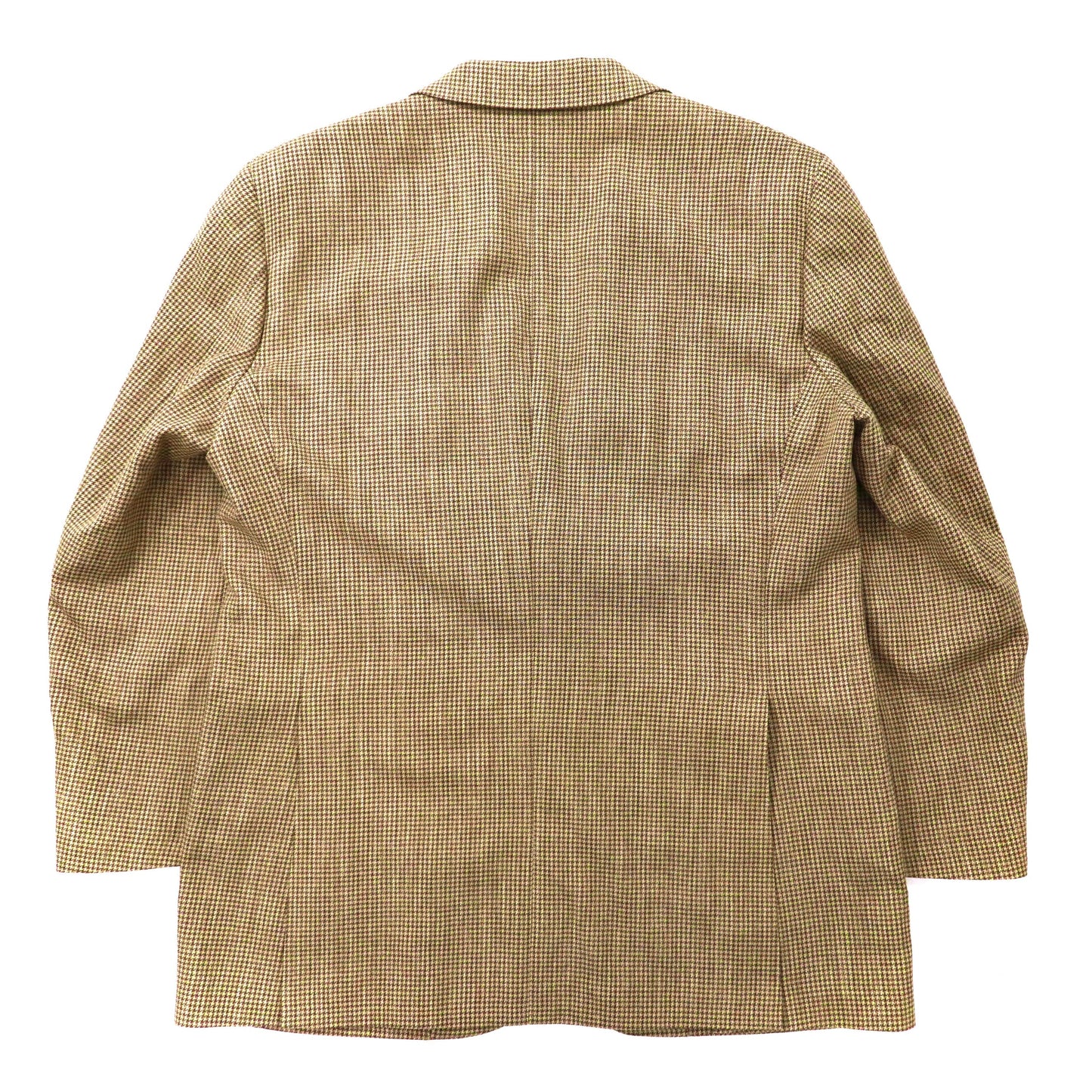 BURBERRY 2Bテーラードジャケット 180 AB7 ベージュ 千鳥格子 ウール シルク混 日本製