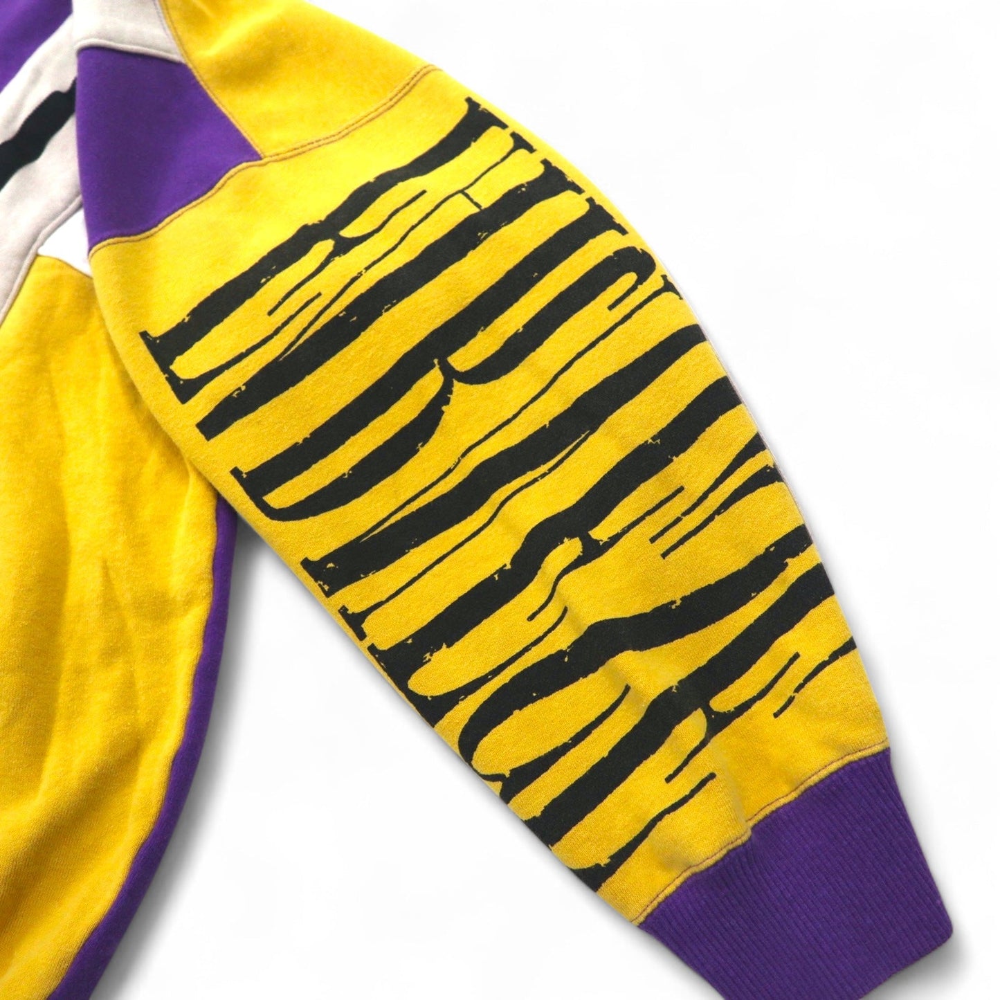 Vintage 90s Japan Made sweatshirt FARNESE スウェット XL パープル イエロー クレイジーパターン ライカ