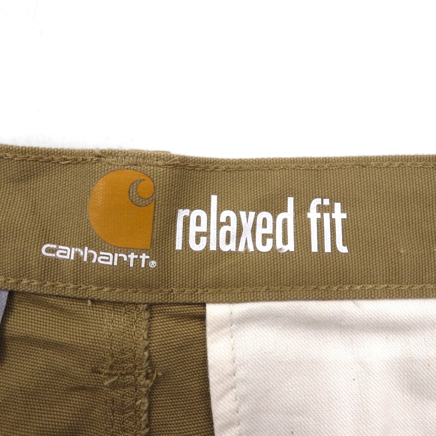 Carhartt リラックスフィット ダック地 ショート カーゴパンツ RUGGED FLEX ハーフパンツ L ベージュ 103542