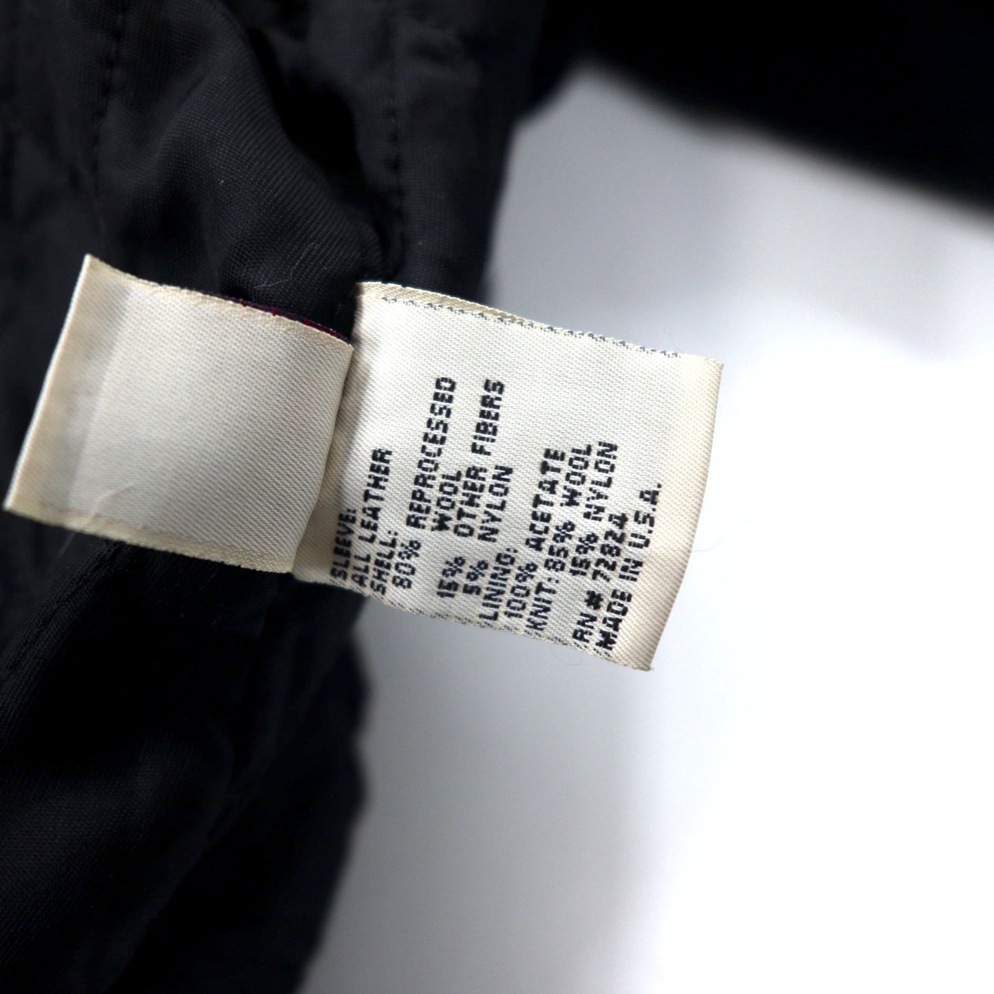 Golden Bear USA製 袖レザー スタジャン XL ブラック ウール The 5th AVENUE バック刺繍