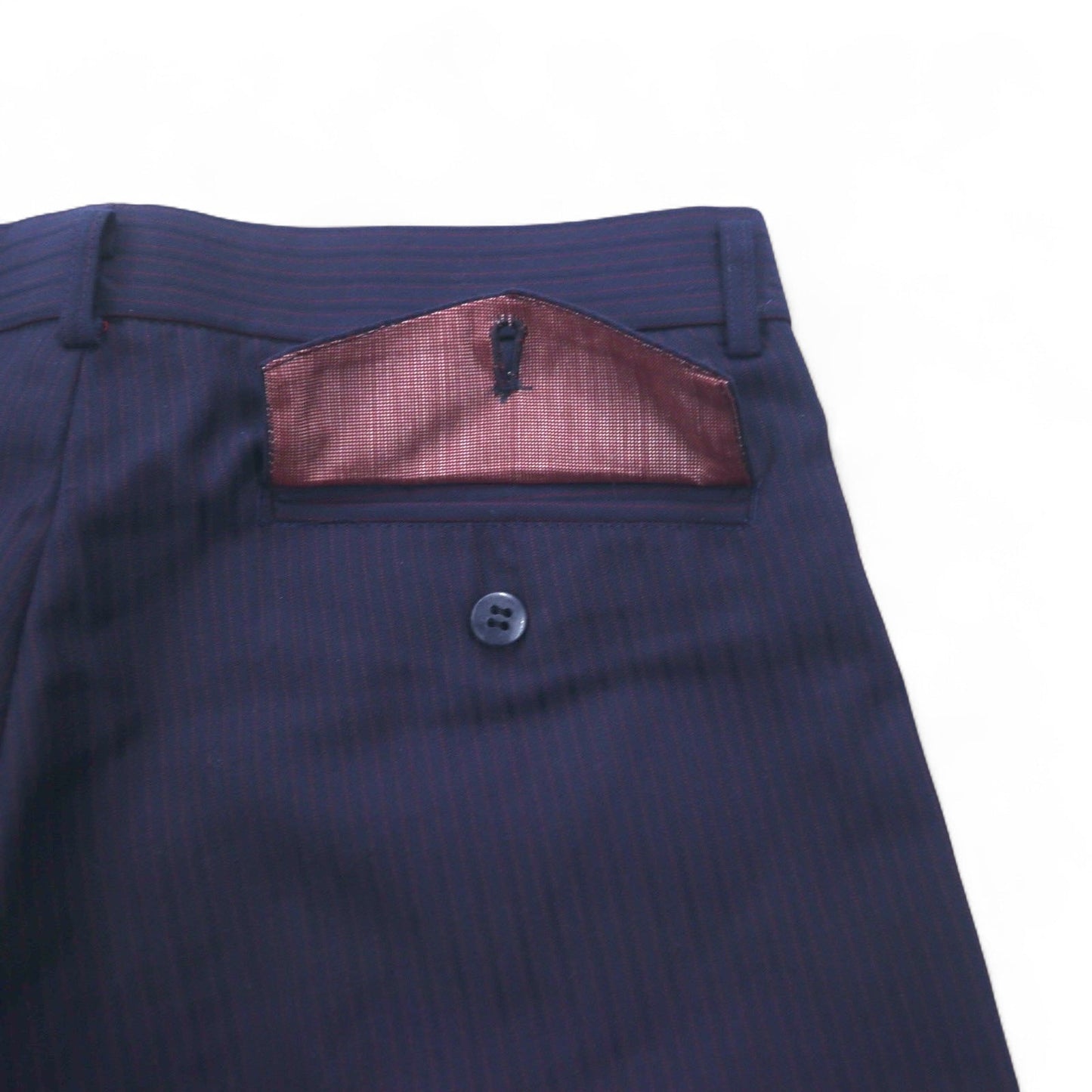 Vintage 70s Japan Made Trousers ELISIAN 70年代 タック スラックスパンツ S ネイビー ストライプ YZIP 未使用品