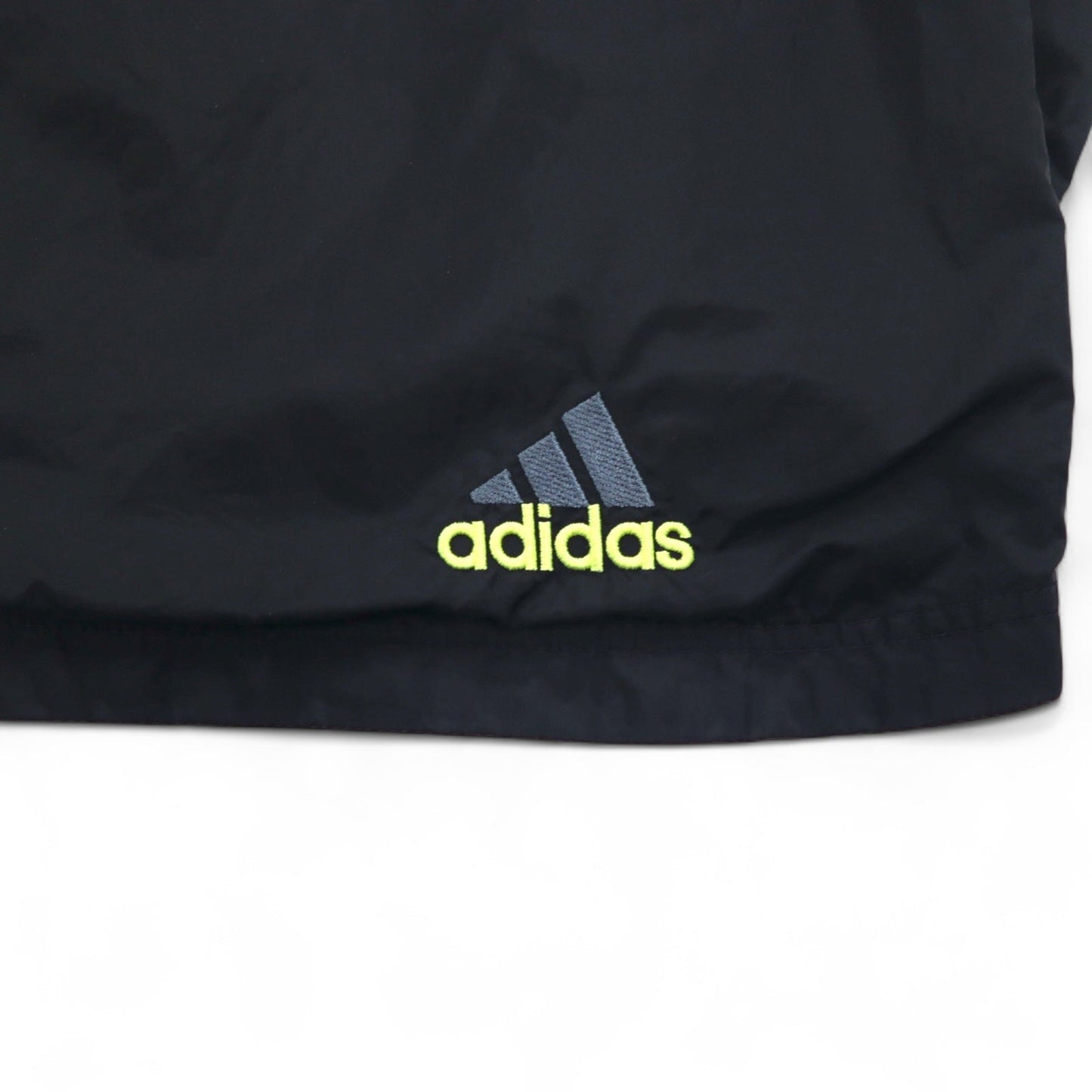 adidas 90年代 万国旗タグ ハーフジップ アノラックパーカー XL ブラック ナイロン メッシュライナー 3ストライプ