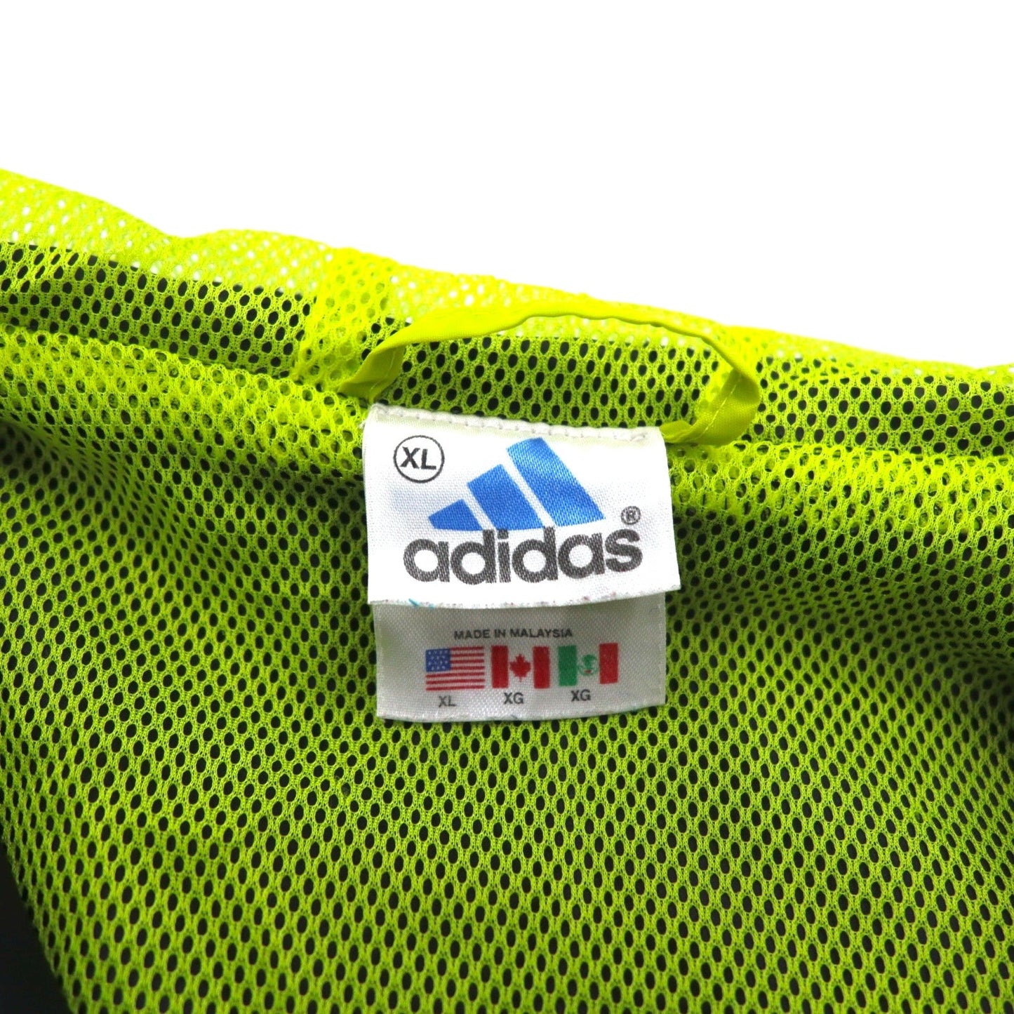 adidas 90年代 万国旗タグ ハーフジップ アノラックパーカー XL ブラック ナイロン メッシュライナー 3ストライプ