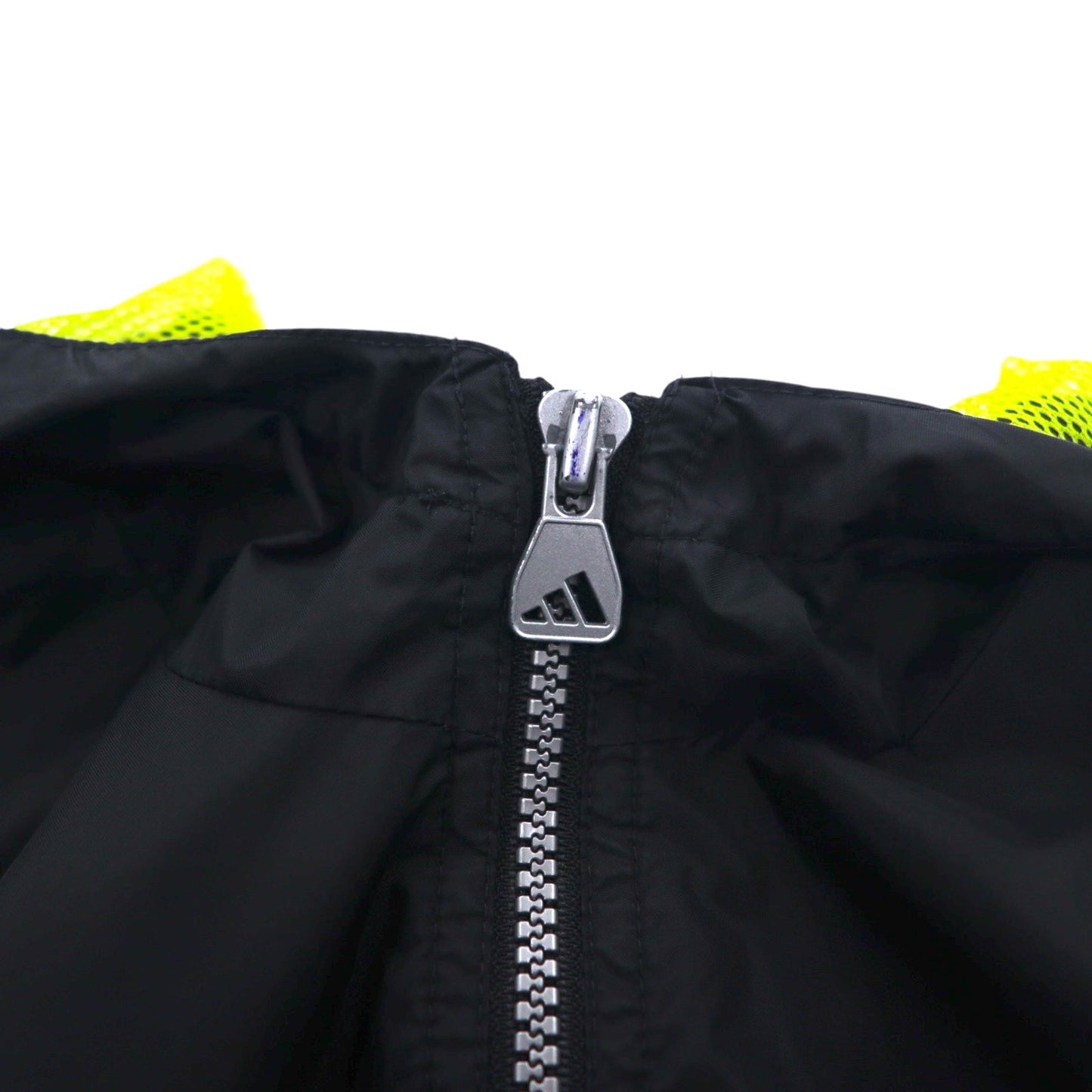 adidas 90年代 万国旗タグ ハーフジップ アノラックパーカー XL ブラック ナイロン メッシュライナー 3ストライプ