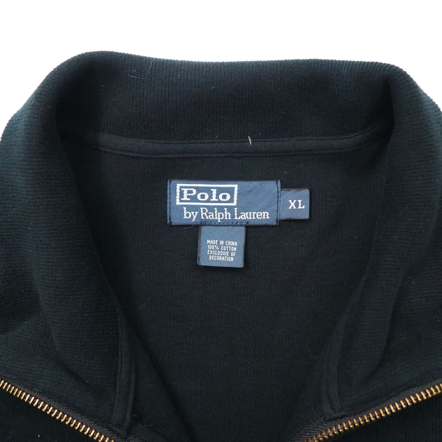 Polo by Ralph Lauren フルジップスウェット XL ブラック コットン スモールポニー刺繍 ビッグサイズ