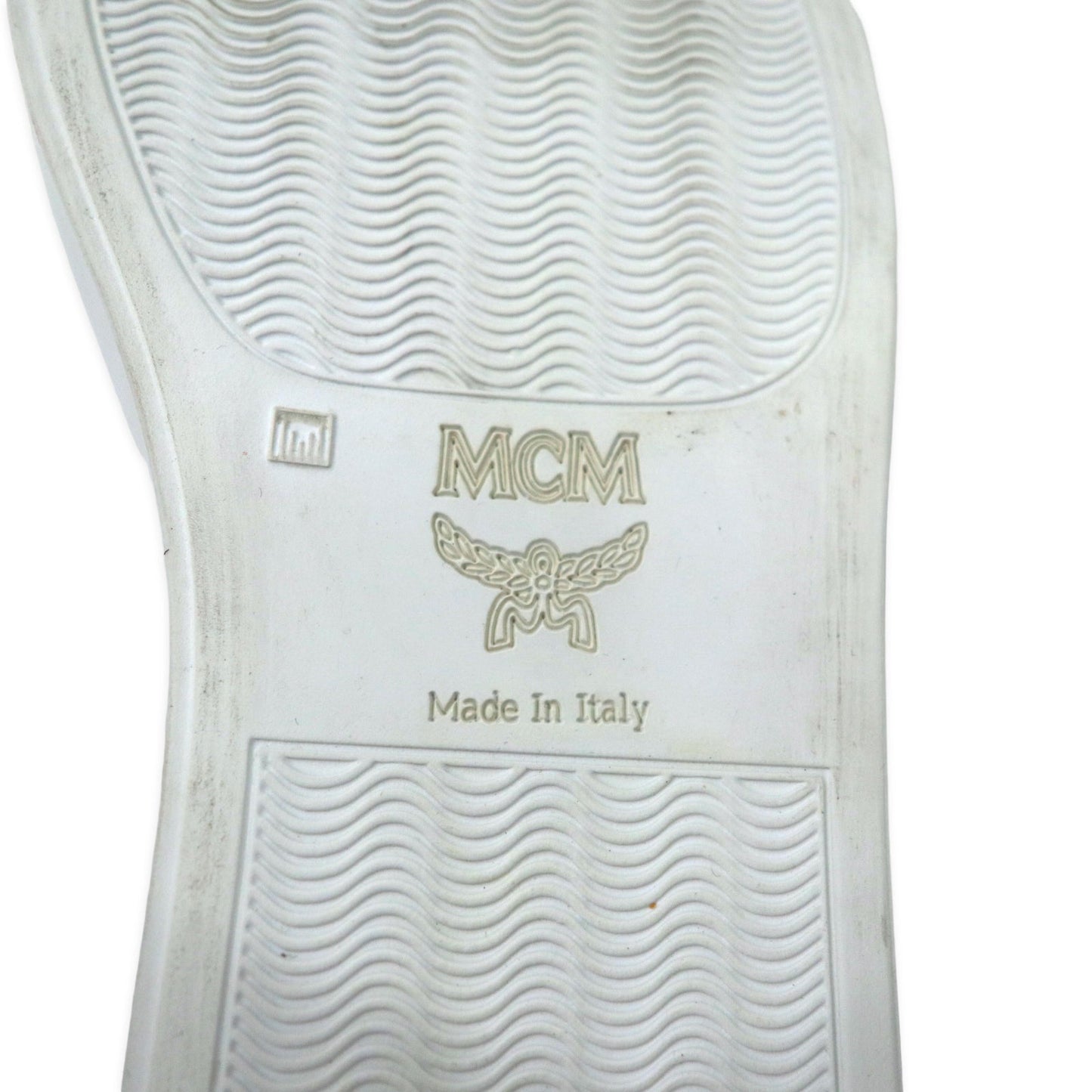 MCM スリッポン レザースニーカー 23cm レッド ロゴ総柄 ヴィセトス柄 イタリア製