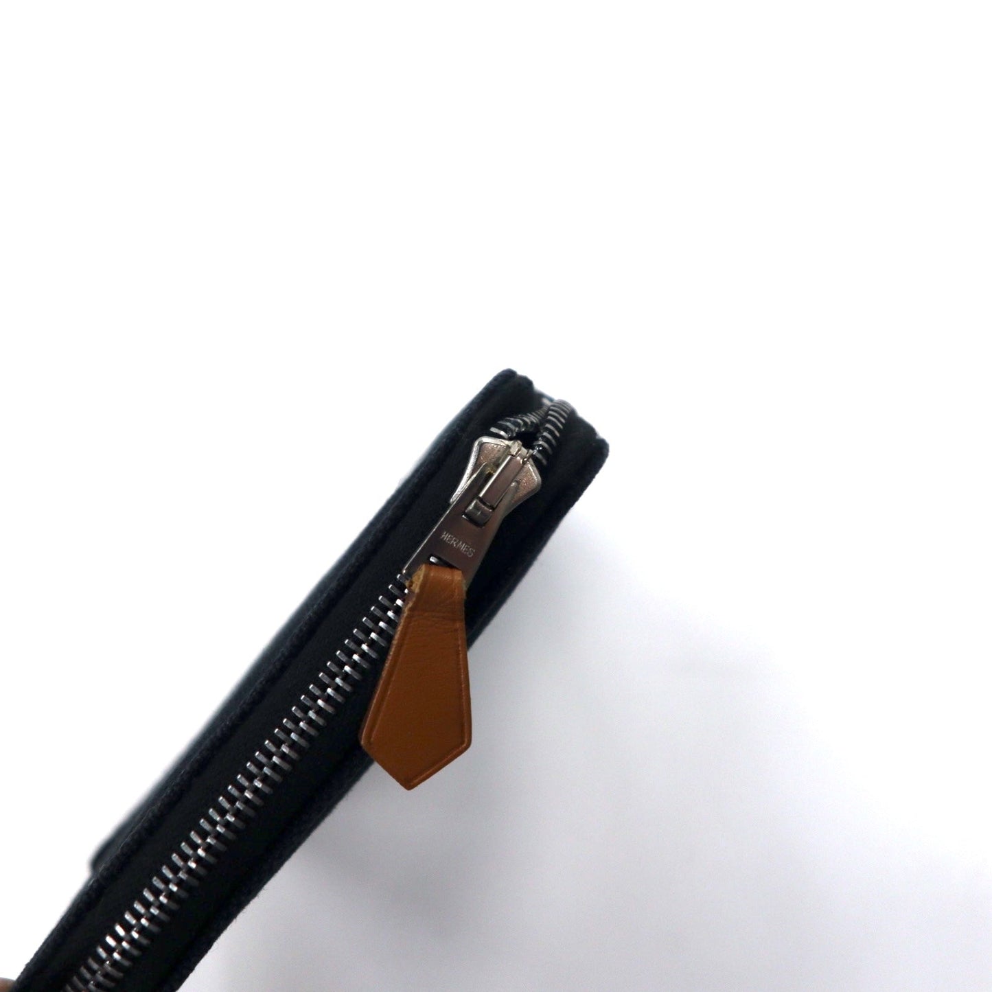 HERMES フランス製 フールトゥ パースPM 2つ折り財布 ミニ ブラック キャンバス ラウンドファスナー ririジップ