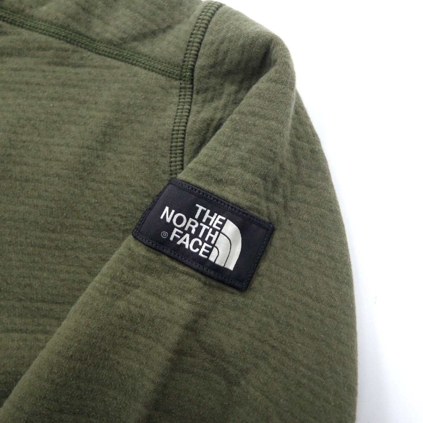 THE NORTH FACE カモフラ切り替え ハーフスナップパーカー L カーキ コットン US規格 エルサルバドル製