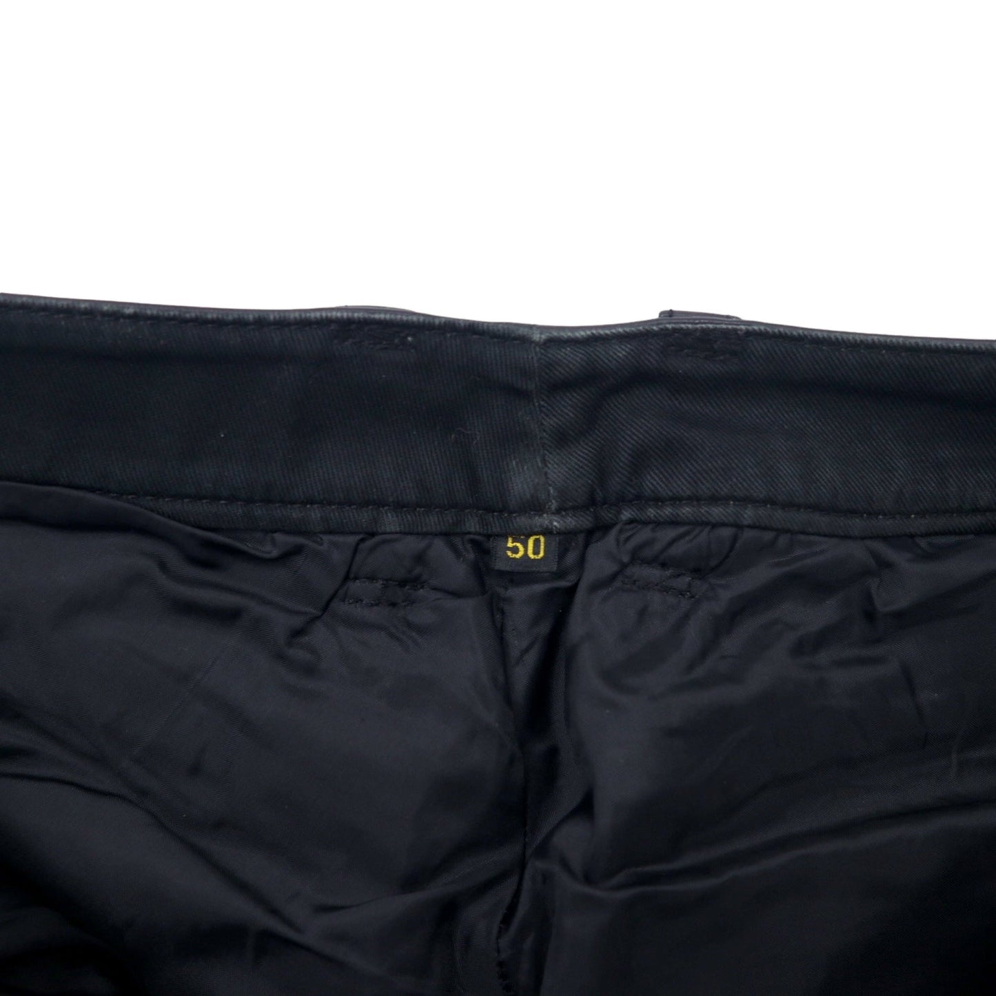 BLACK ROOSTER レザーパンツ 50 ブラック ジッパーフライ