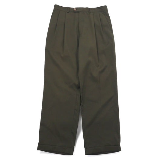 CHAPS RALPH LAUREN 90年代 タック ワイド スラックスパンツ L カーキ サスペンダーボタン