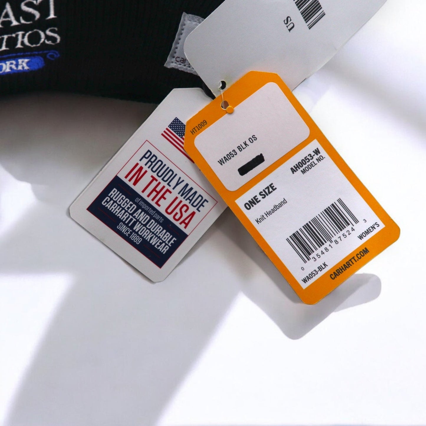 Carhartt USA製 ヘアバンド ONE ブラック NORTHEAST WALLS & PATIOS 刺繍 WA053 未使用品