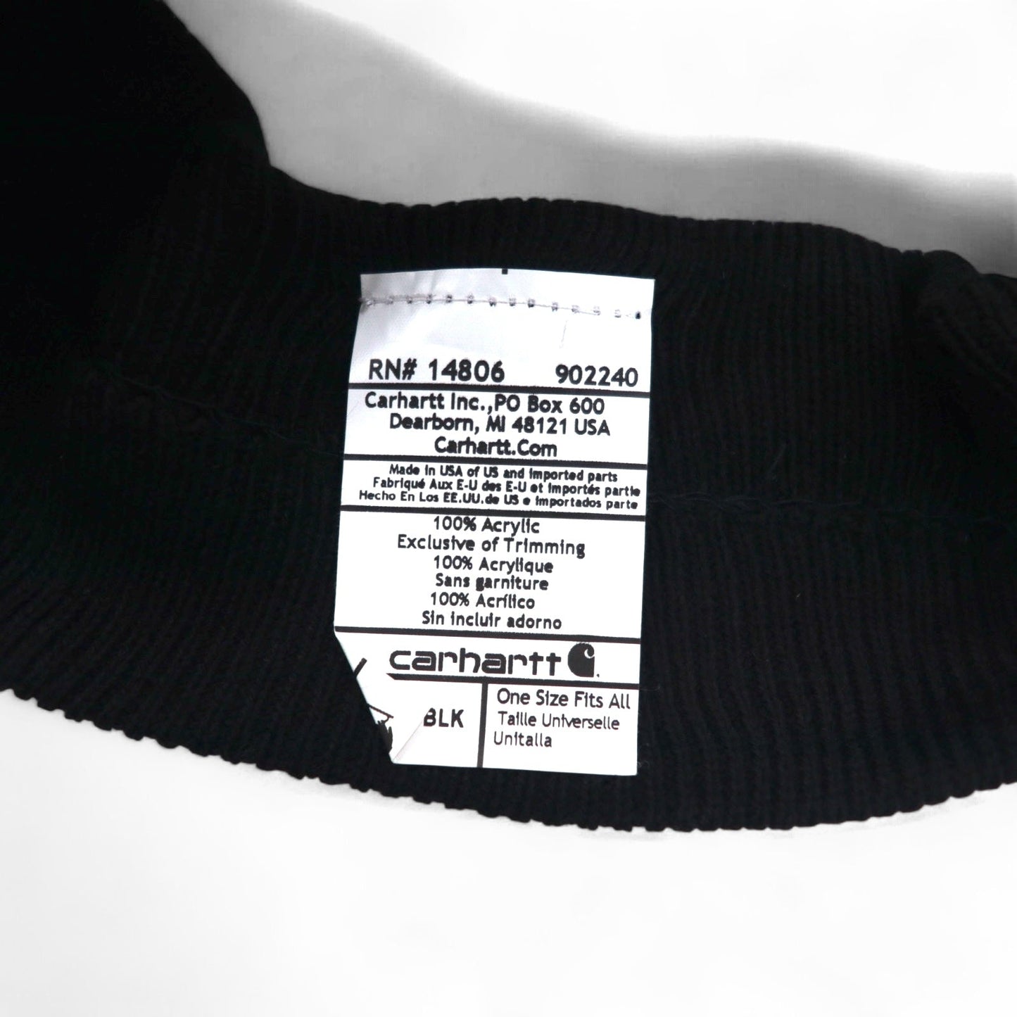 Carhartt USA製 ヘアバンド ONE ブラック NORTHEAST WALLS & PATIOS 刺繍 WA053 未使用品