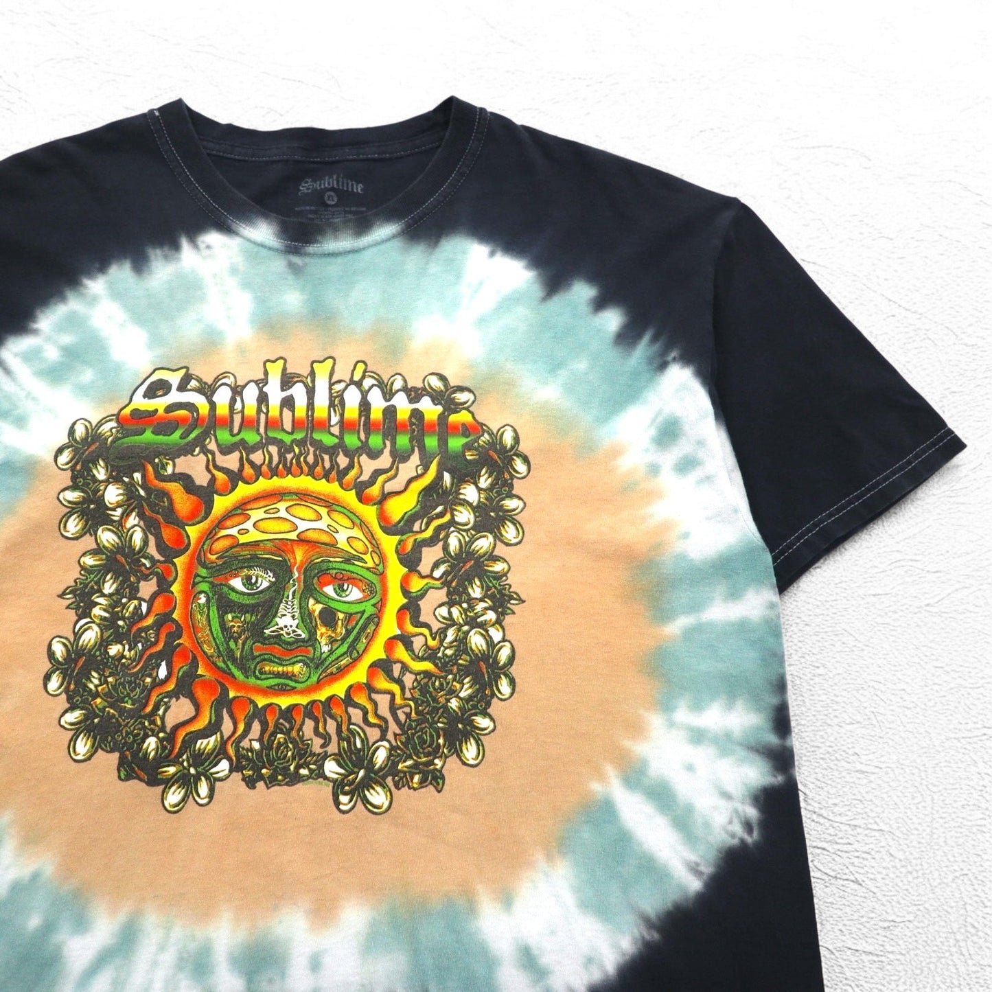 Sublime サブライム 00年代 バンド Tシャツ バンT XL ブラック コットン タイダイ 太陽 メキシコ製