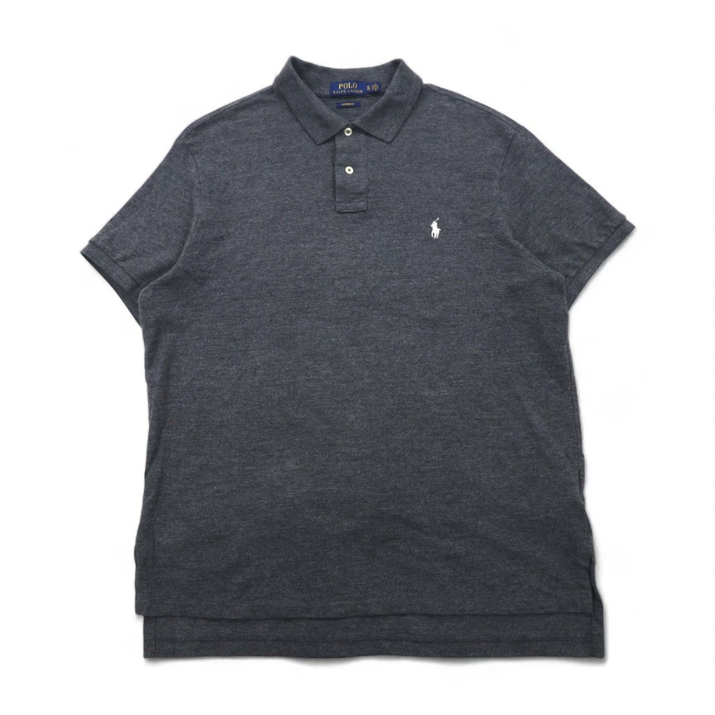 POLO RALPH LAUREN ポロシャツ XL グレー コットン 鹿の子 スモールポニー刺繍