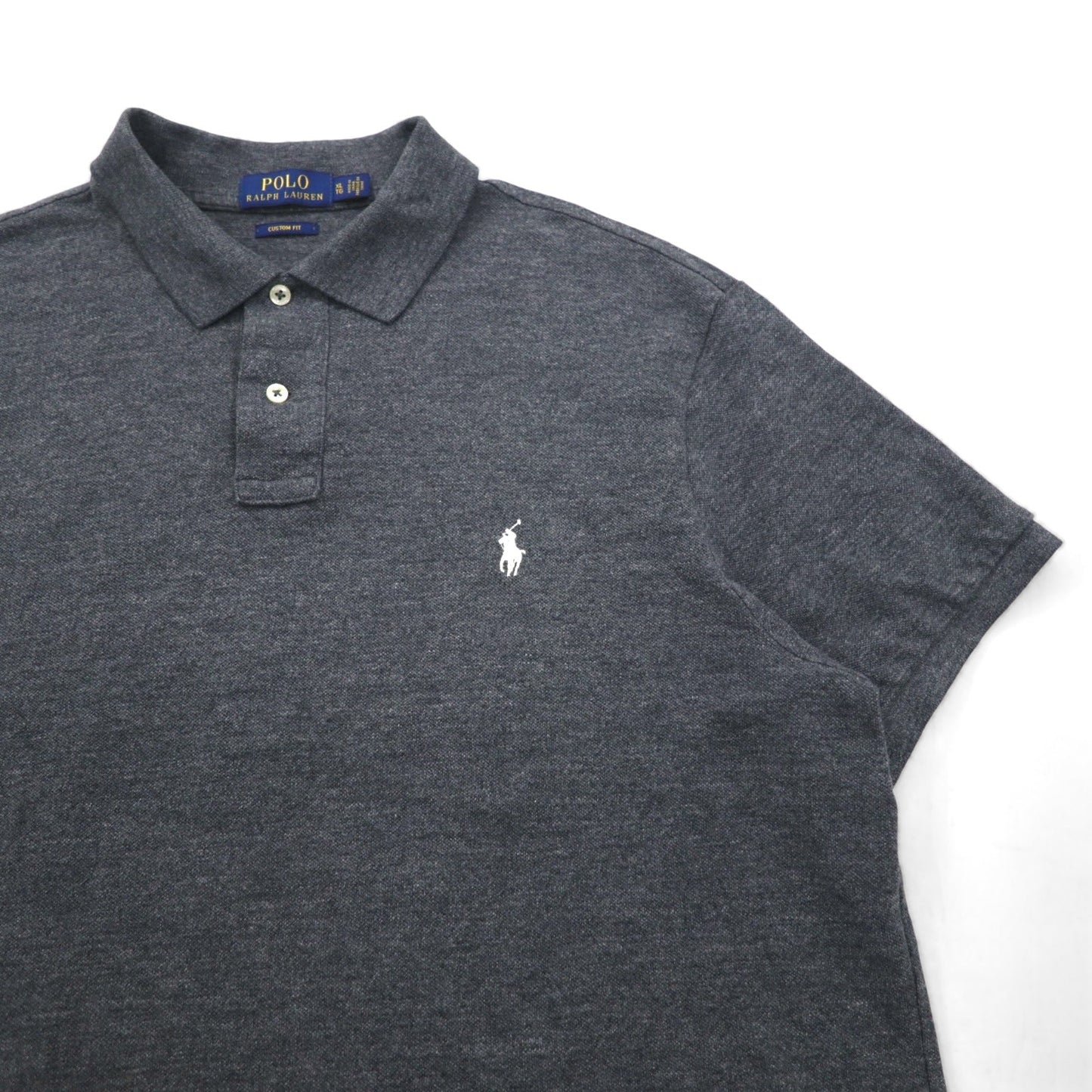 POLO RALPH LAUREN ポロシャツ XL グレー コットン 鹿の子 スモールポニー刺繍