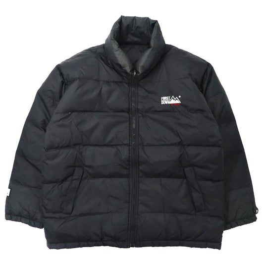 FIRST DOWN USA ダウンジャケット XXL ブラック ポリエステル ロゴ刺繍 ビッグサイズ