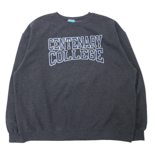Champion カレッジ プリント スウェット XXL グレー コットン 裏起毛 CENTENARY COLLEGE ビッグサイズ ホンジュラス製