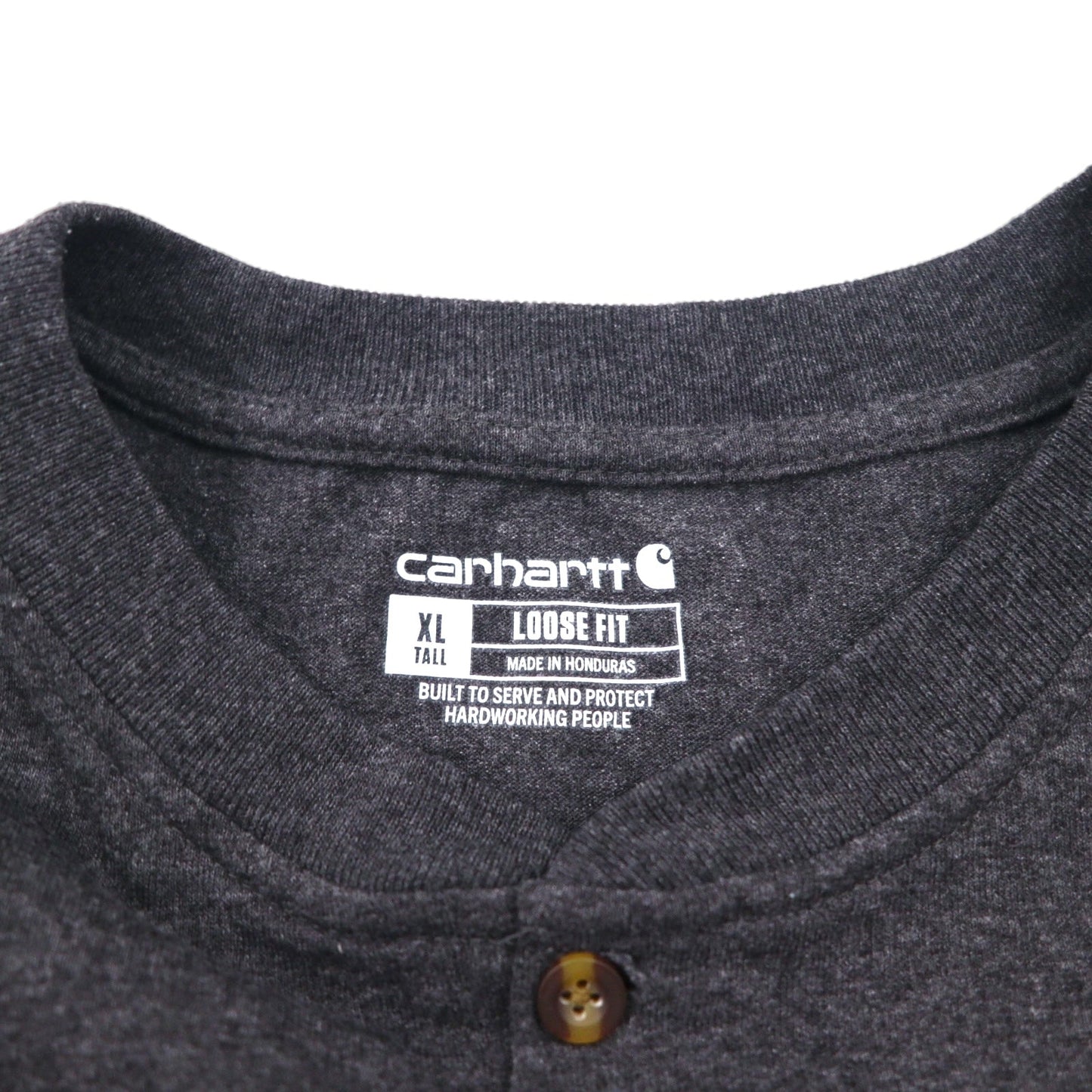 carhartt ルーズフィット LOOSE FIT ヘンリーネック ポケット Tシャツ XL グレー コットン