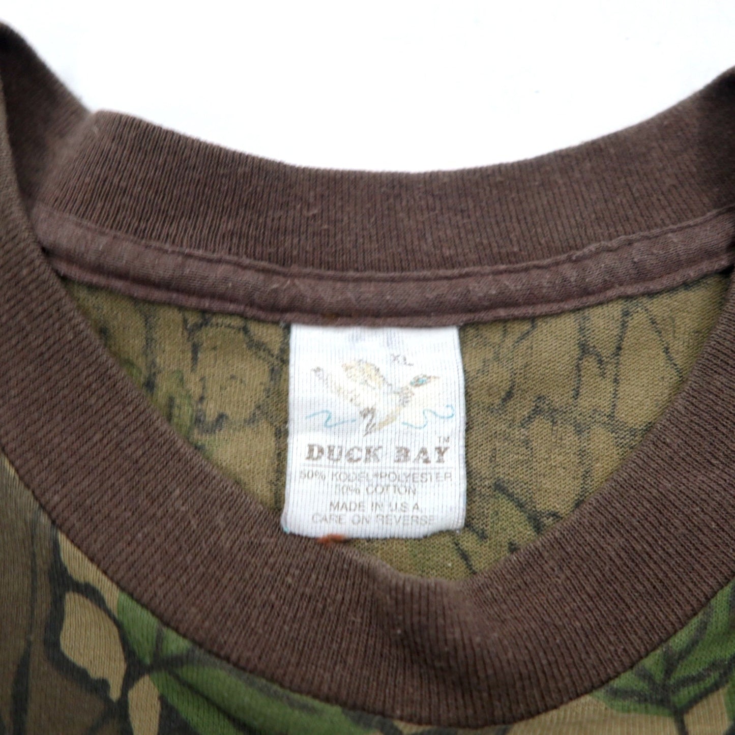 DUCK BAY 90年代 USA製 TREBARK ポケット Tシャツ ポケT XL カーキ カモフラ リアルツリー