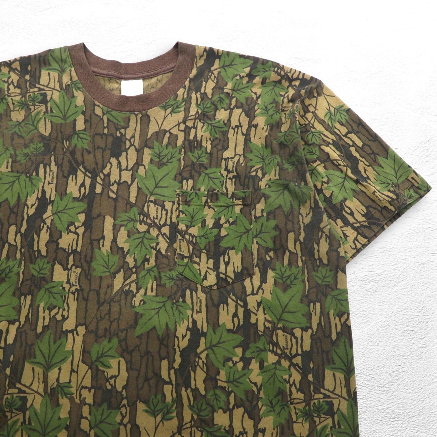 DUCK BAY 90年代 USA製 TREBARK ポケット Tシャツ ポケT XL カーキ カモフラ リアルツリー