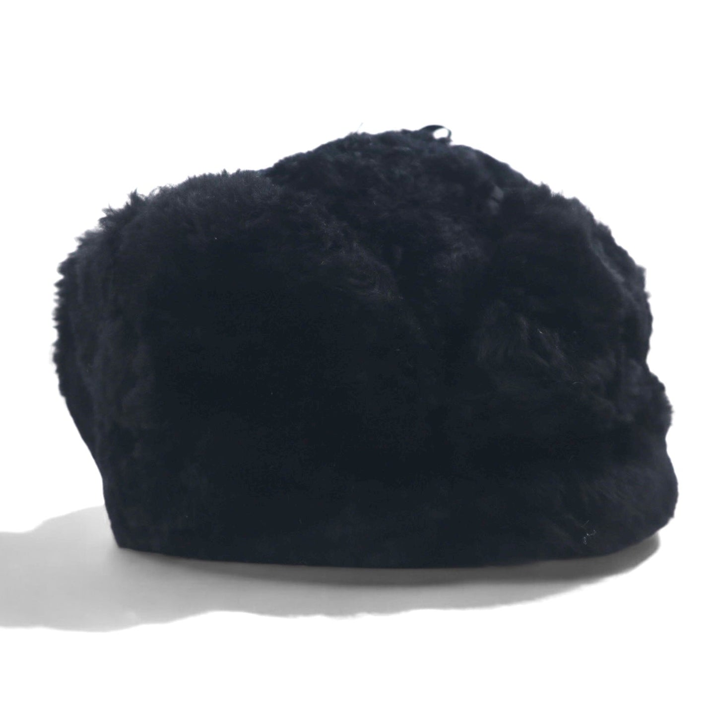Vintage 90s Shearling Mouton Flight Cap CROWN CAP ムートン フライトキャップ ボンバーキャップ M ブラック