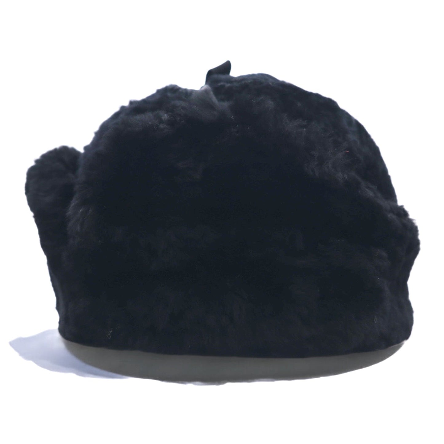 Vintage 90s Shearling Mouton Flight Cap CROWN CAP ムートン フライトキャップ ボンバーキャップ M ブラック