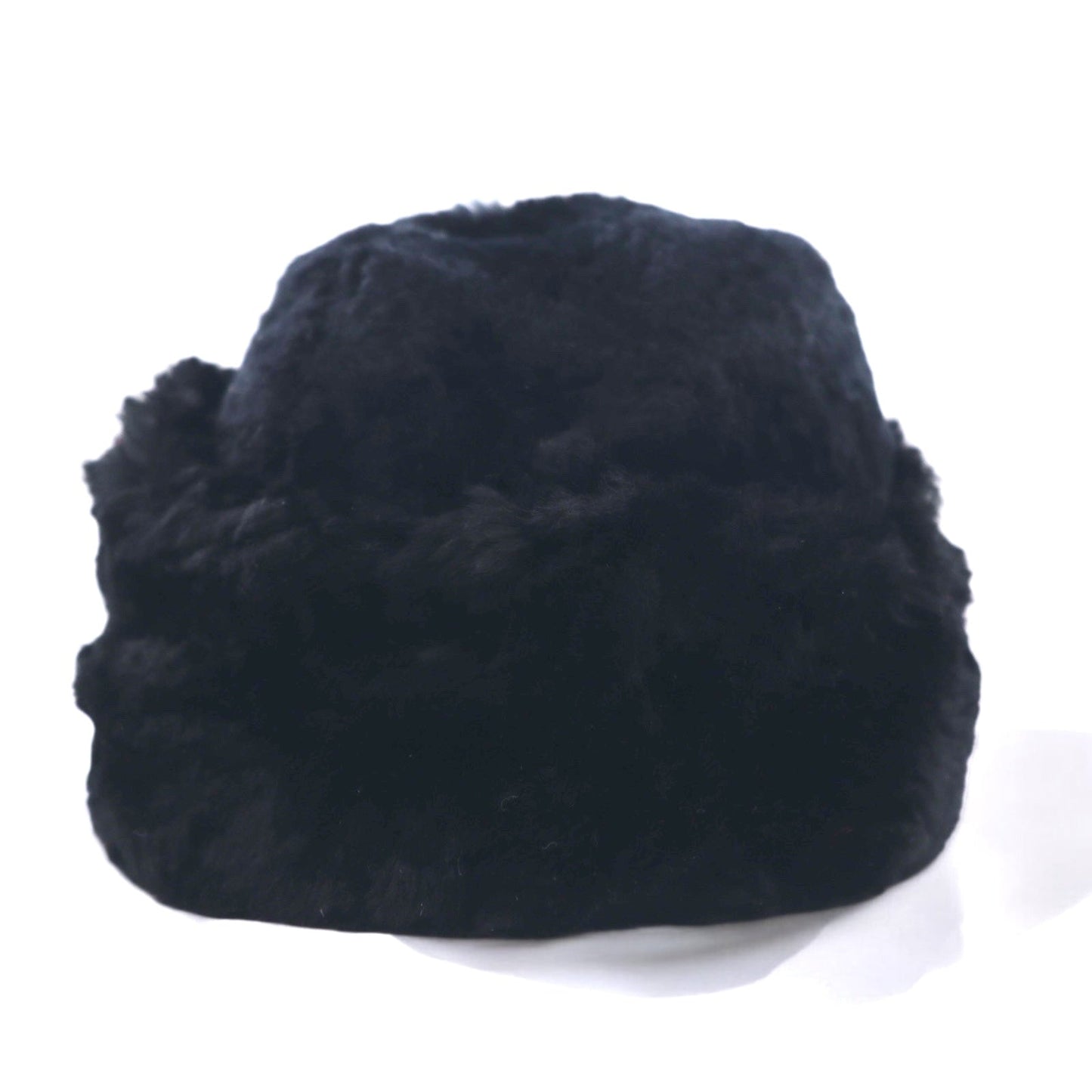 Vintage 90s Shearling Mouton Flight Cap CROWN CAP ムートン フライトキャップ ボンバーキャップ M ブラック